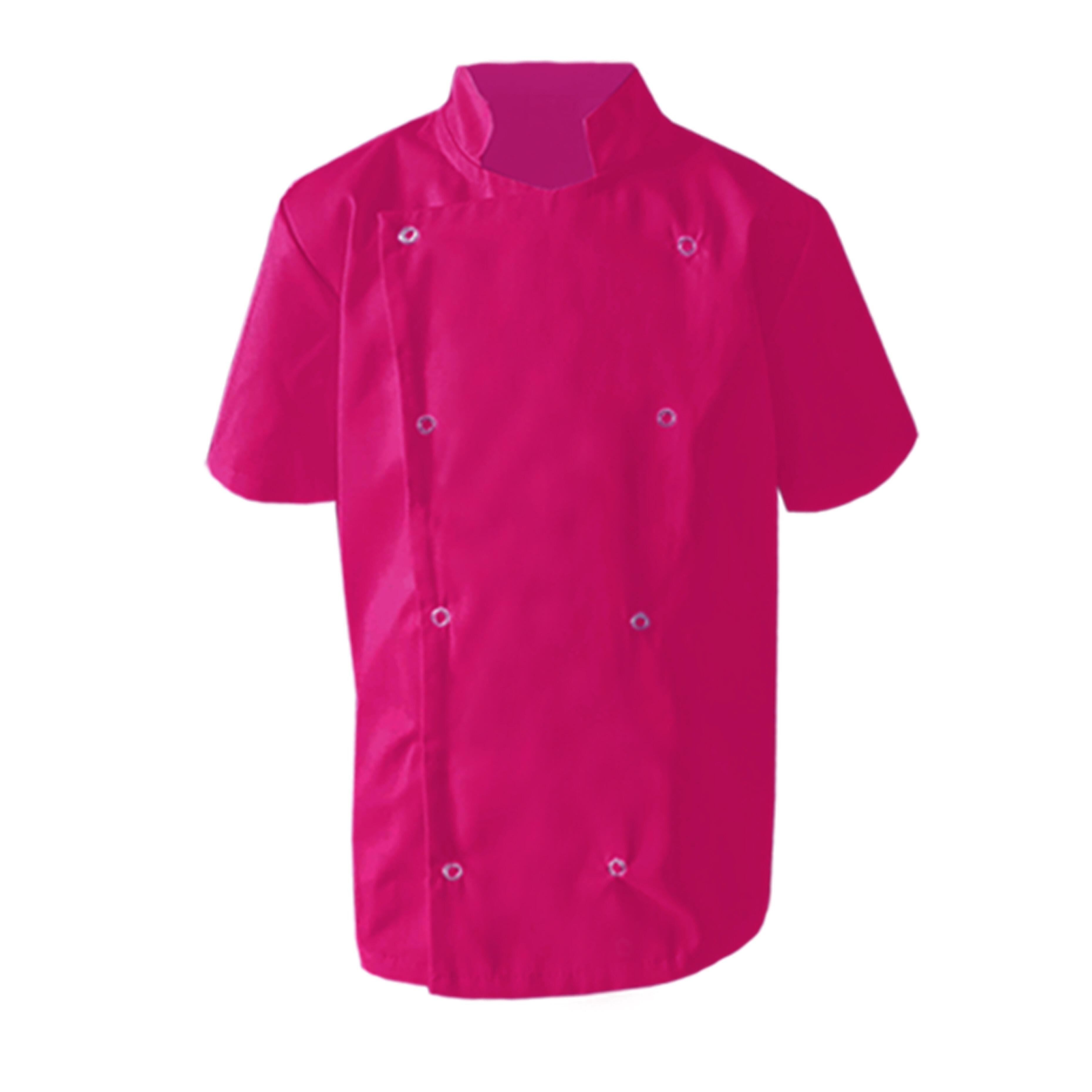 Hot Pink Kids Short Sleeve Chef's Jacket