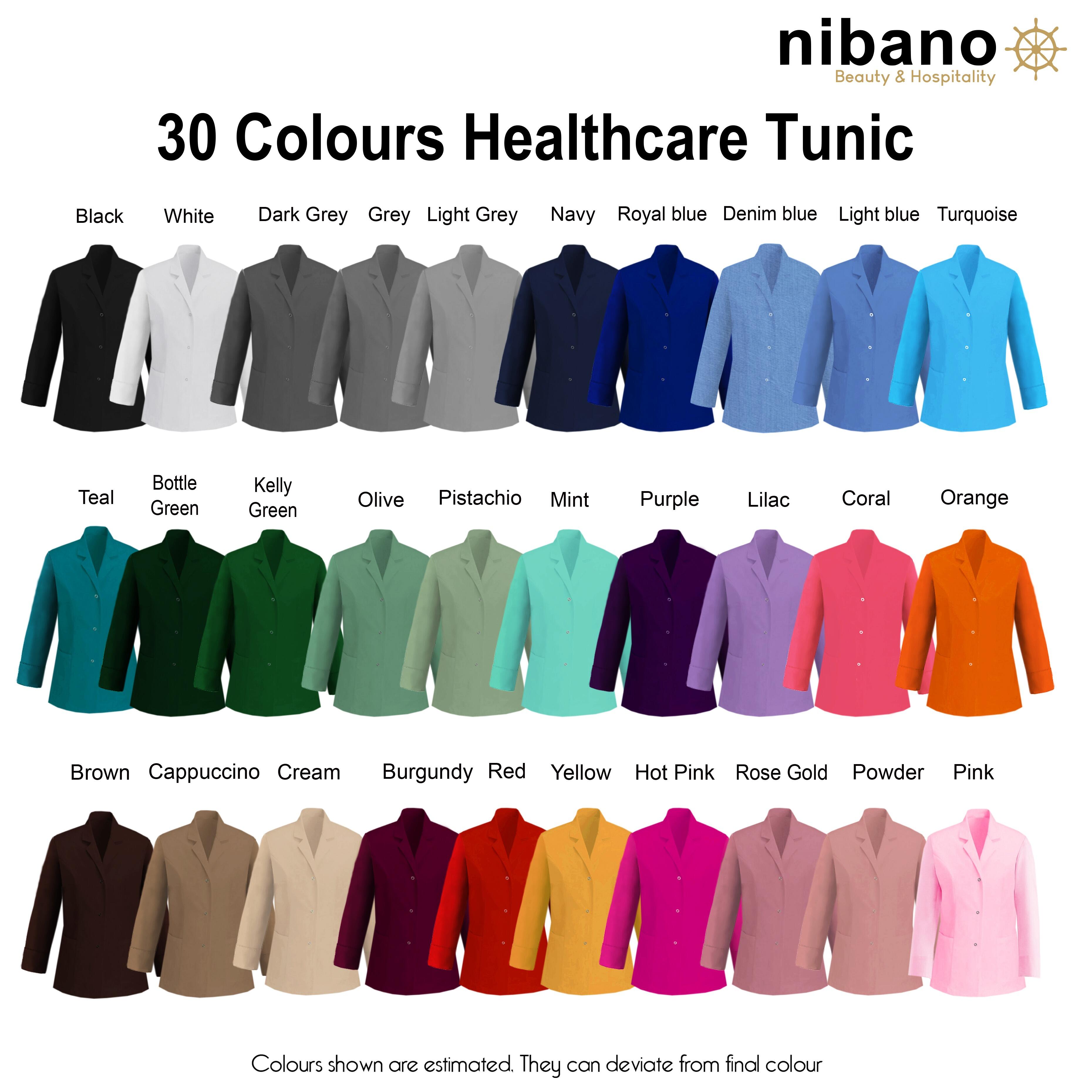 Custom Ladies Long Sleeve Healthcare Tunic Light Grey