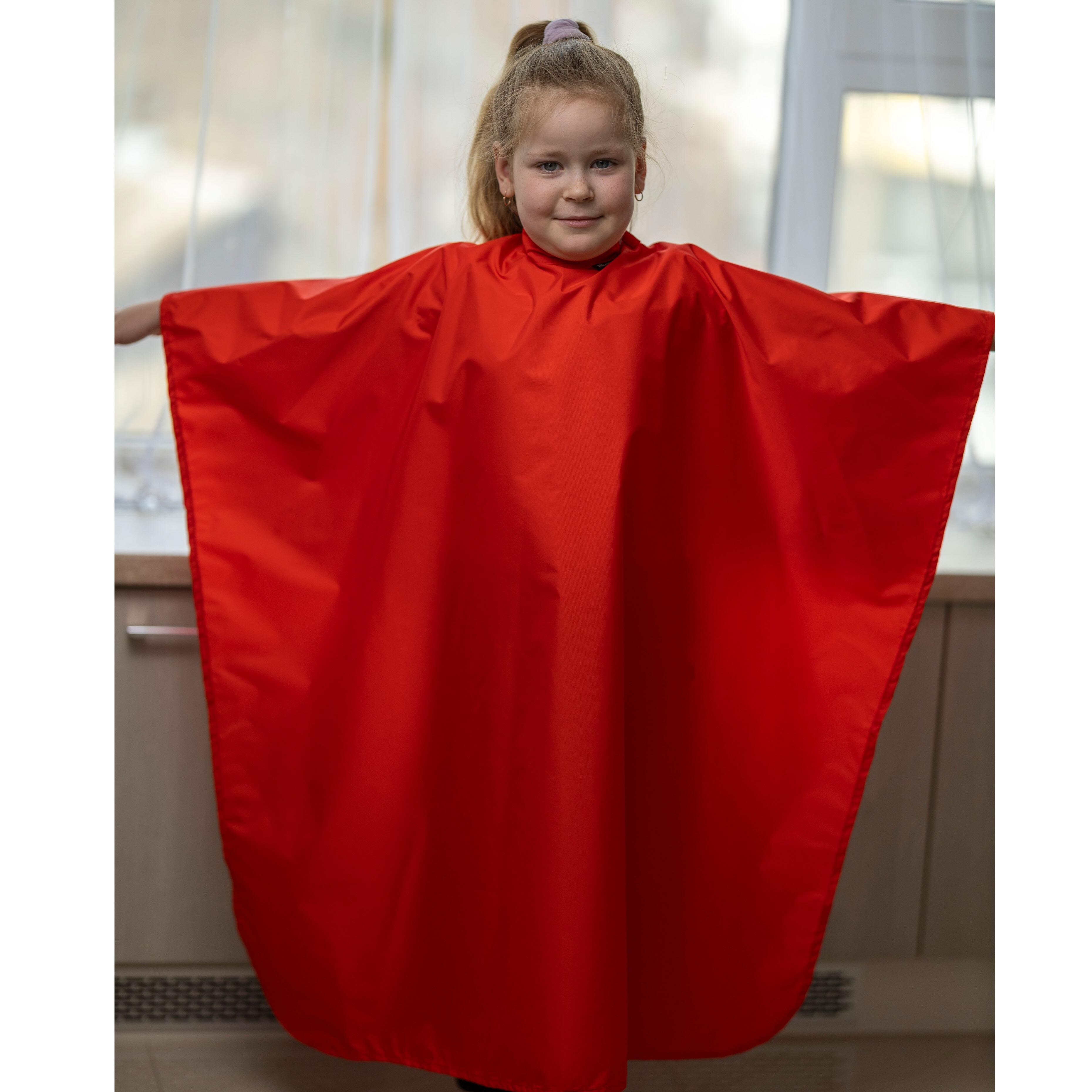 Kids barber cape Red with logo