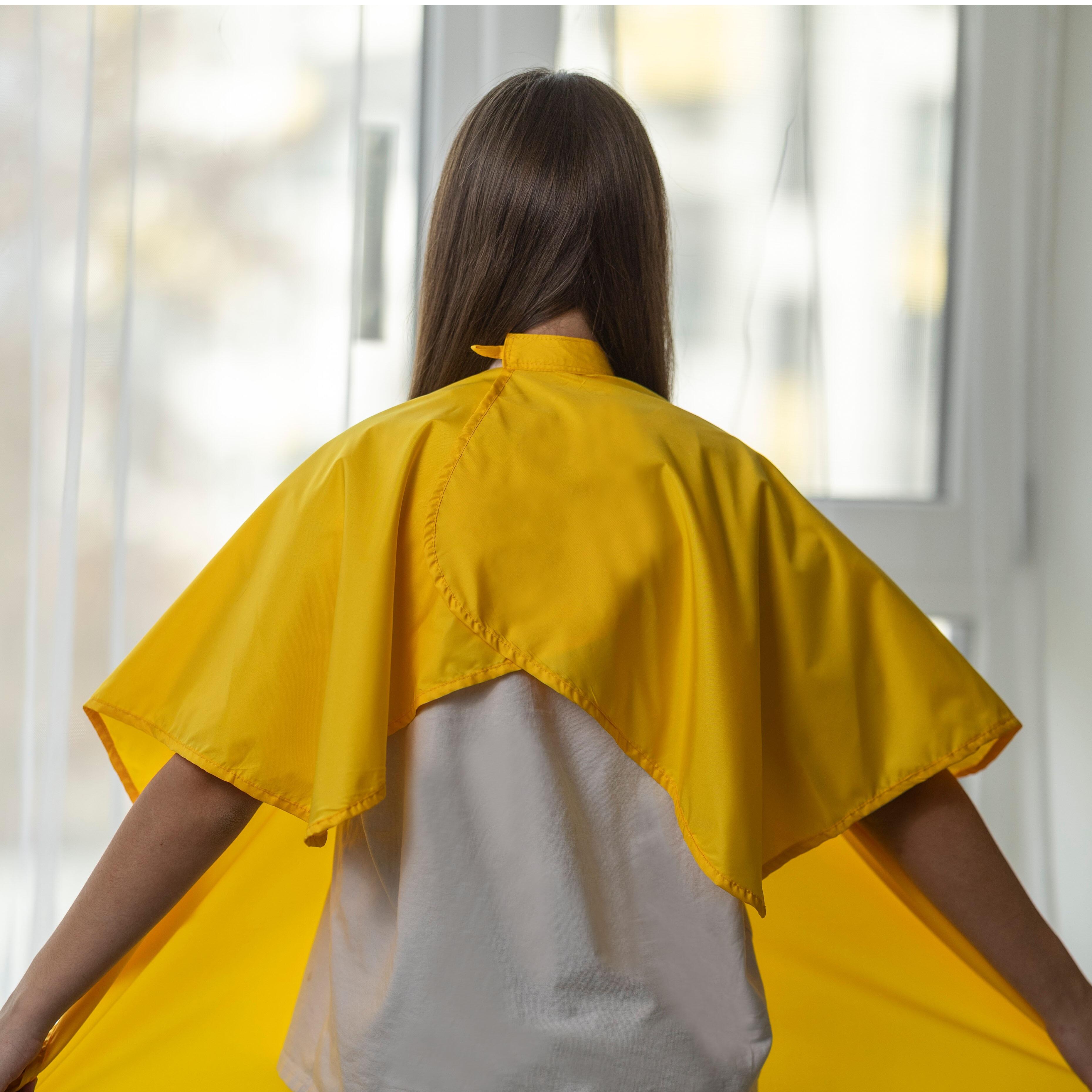 Kids Hairdressing gown Yellow with verclo