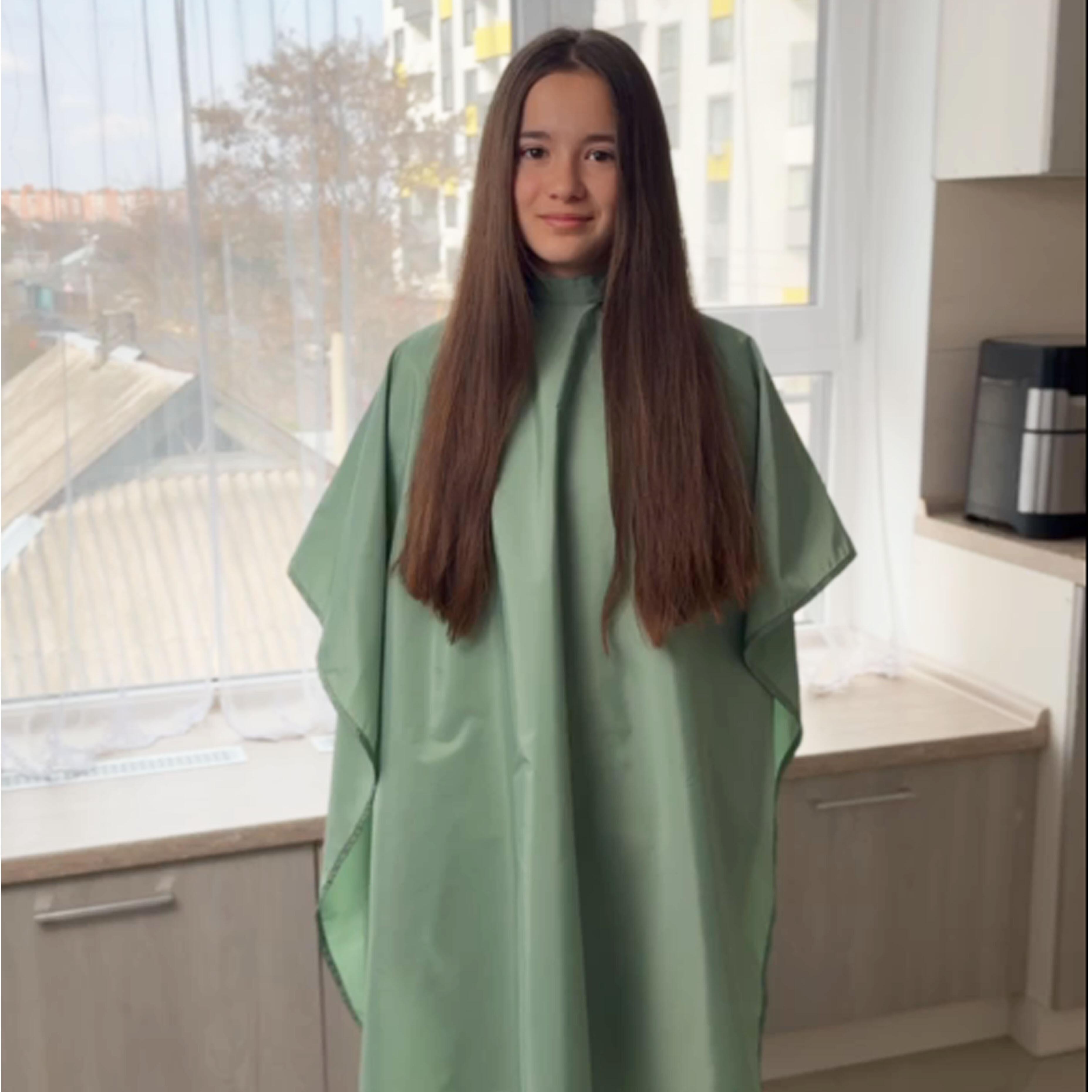 Custom Olive Kids Salon Cape