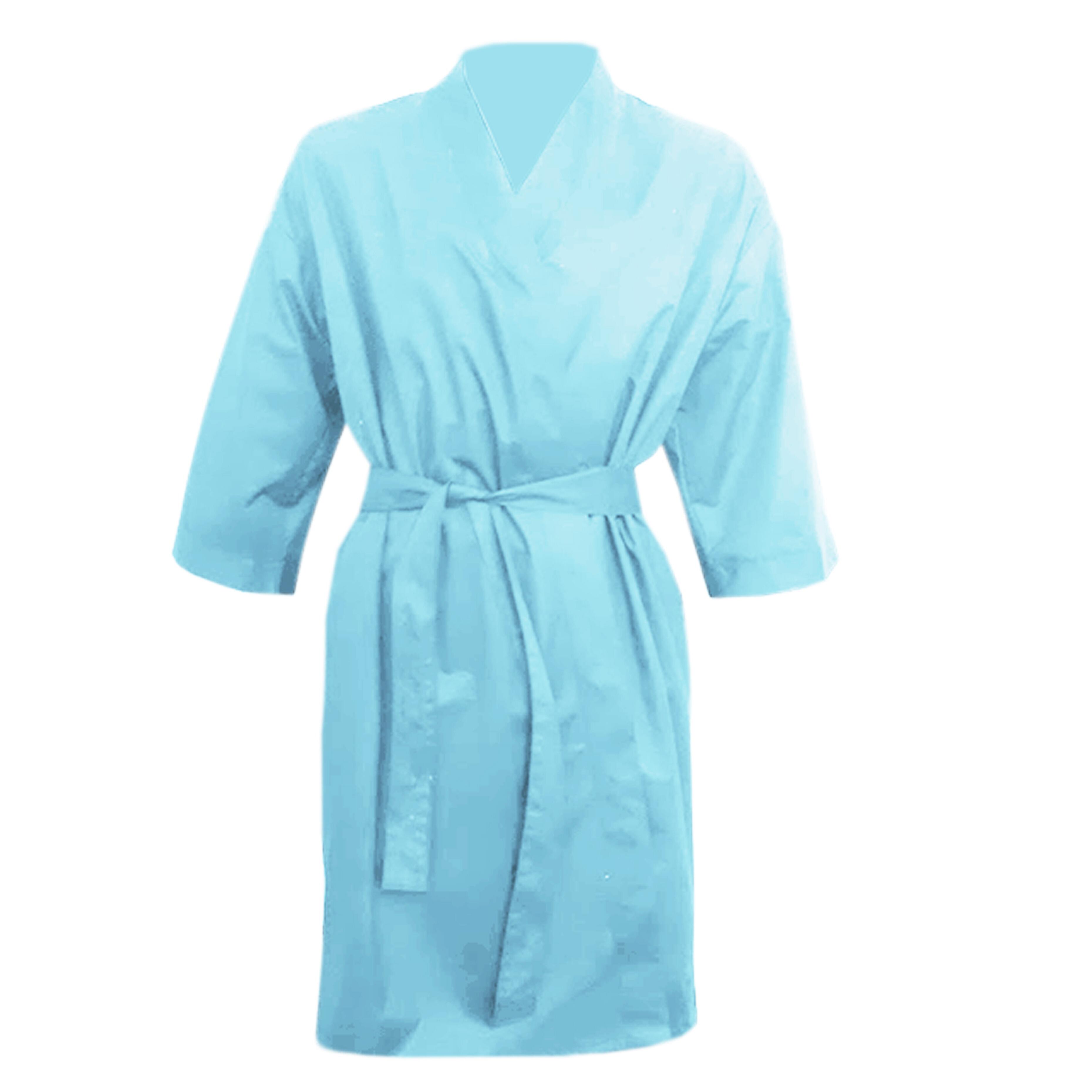 Personalised Salon Kids Kimono Gown Aqua Blue