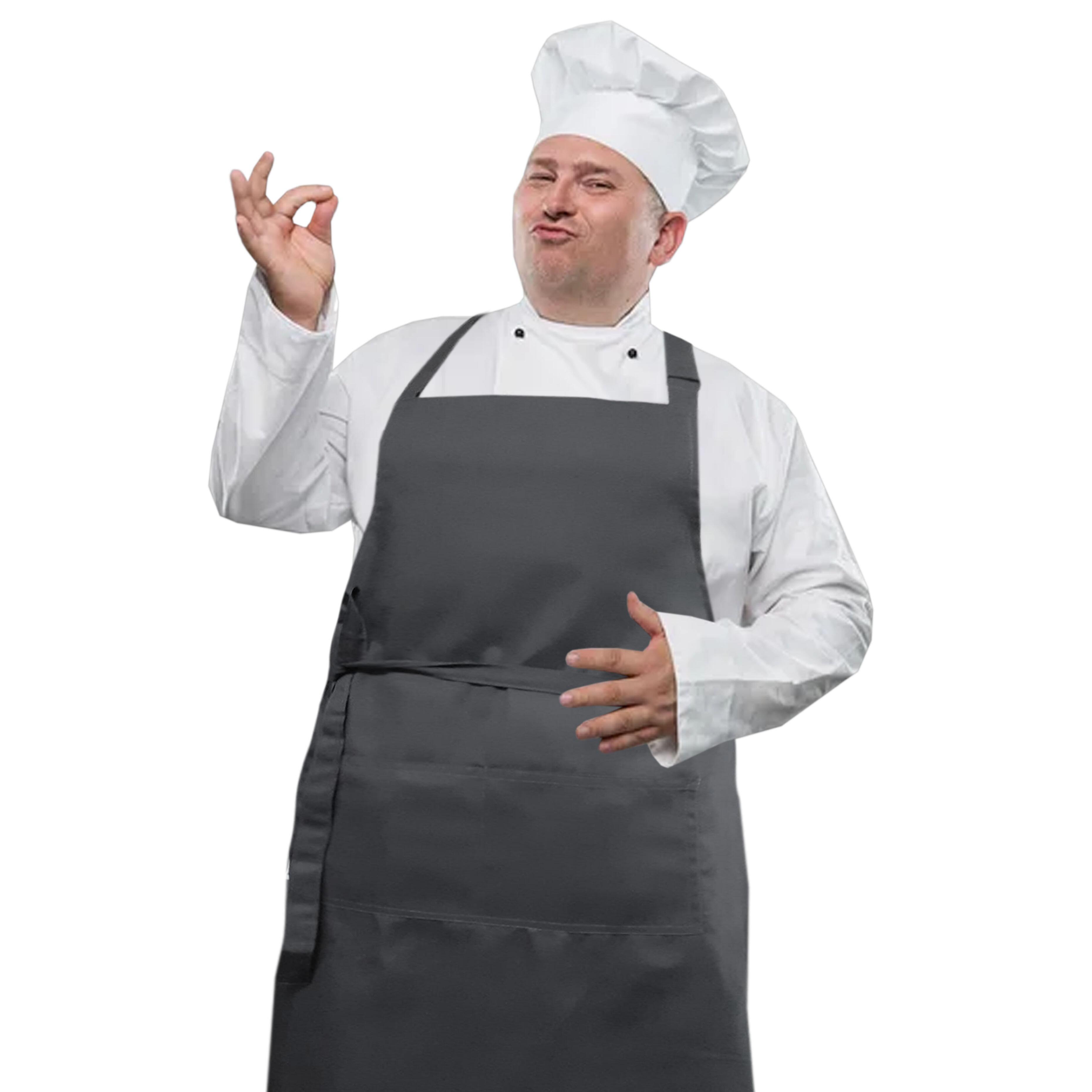 Custom Plus Size Bib Apron Dark Grey
