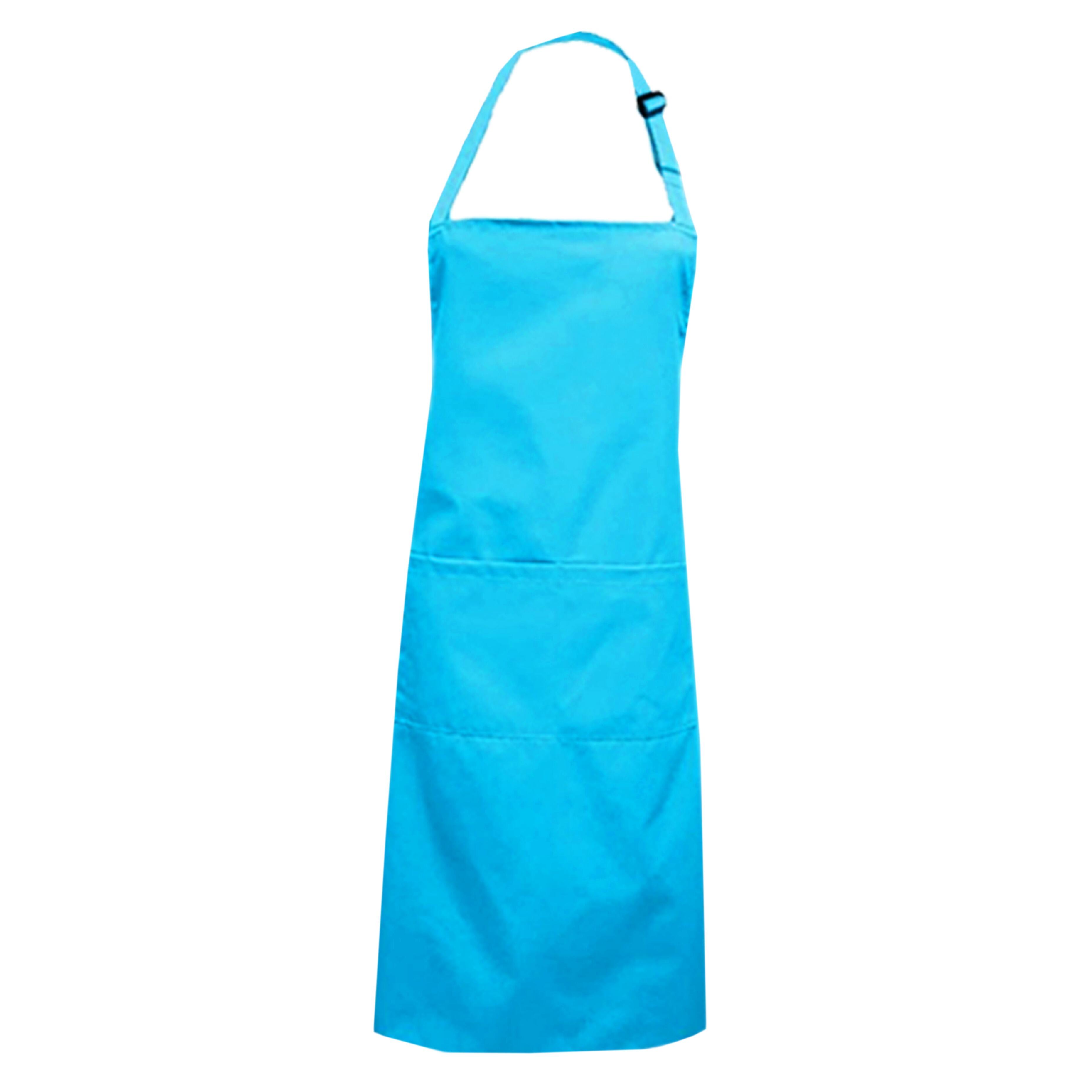 Custom Plus Size Bib Apron Pockets Turquoise