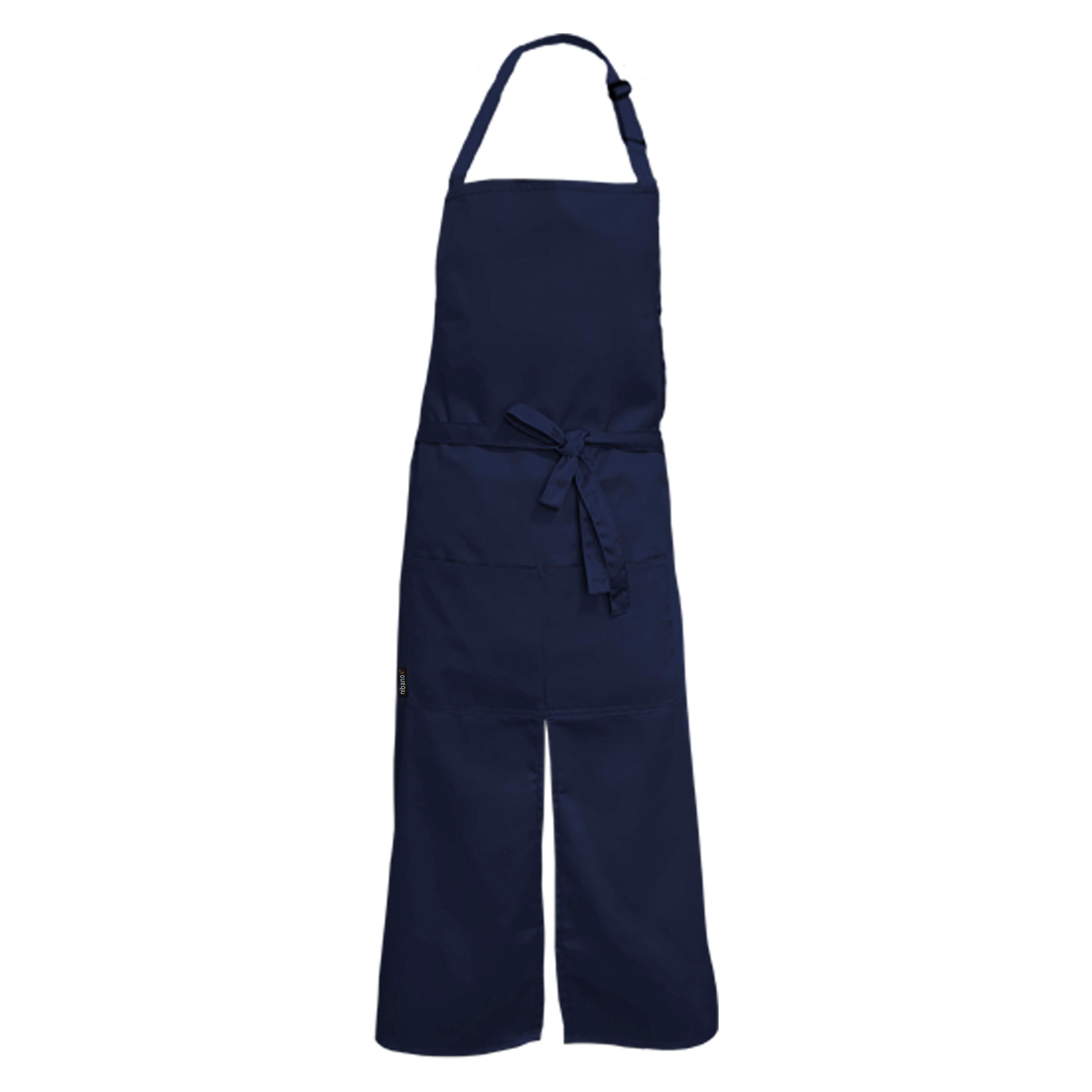 Personalised Long Splitted Bib Apron Navy