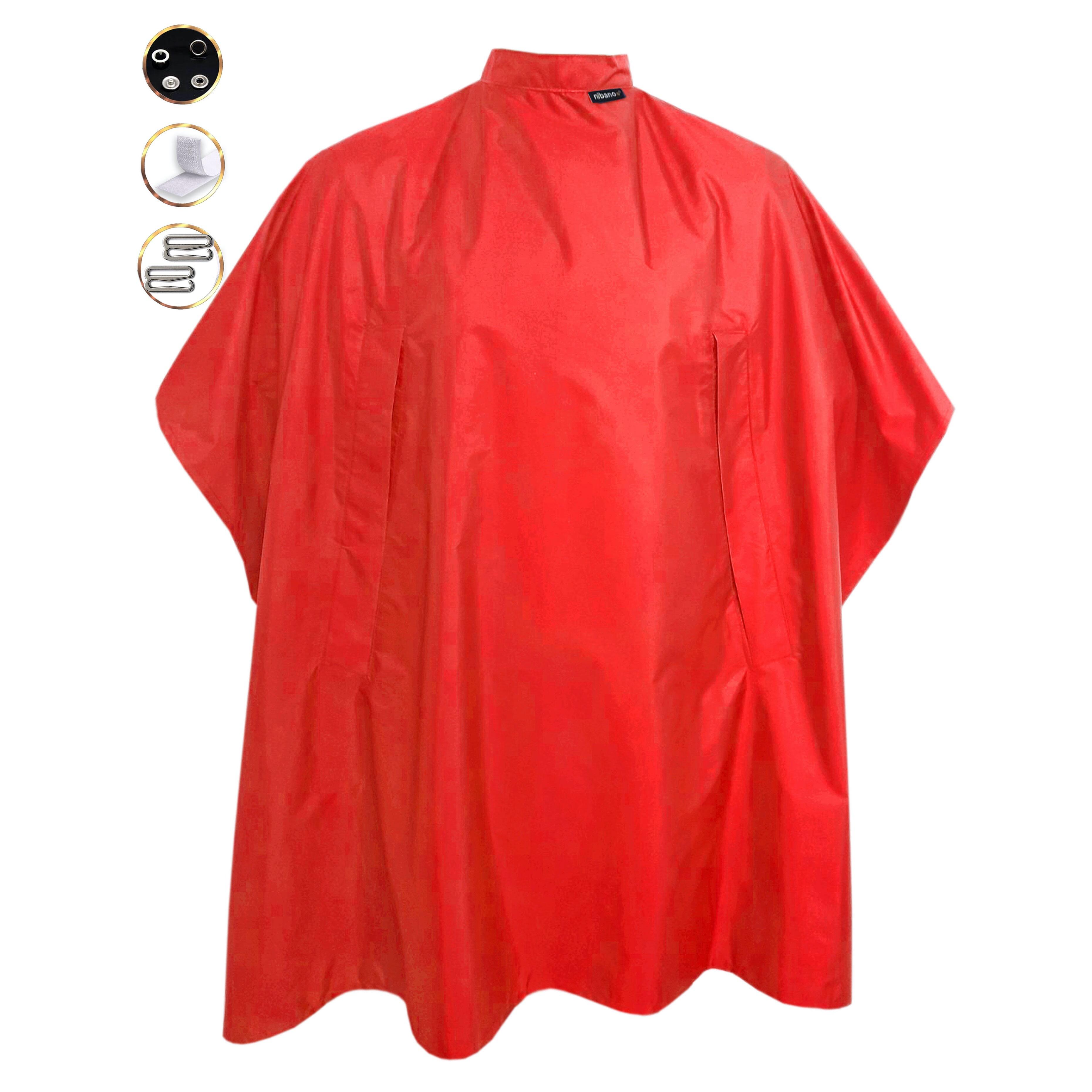 Nibano hairdressing gown red with hand slits