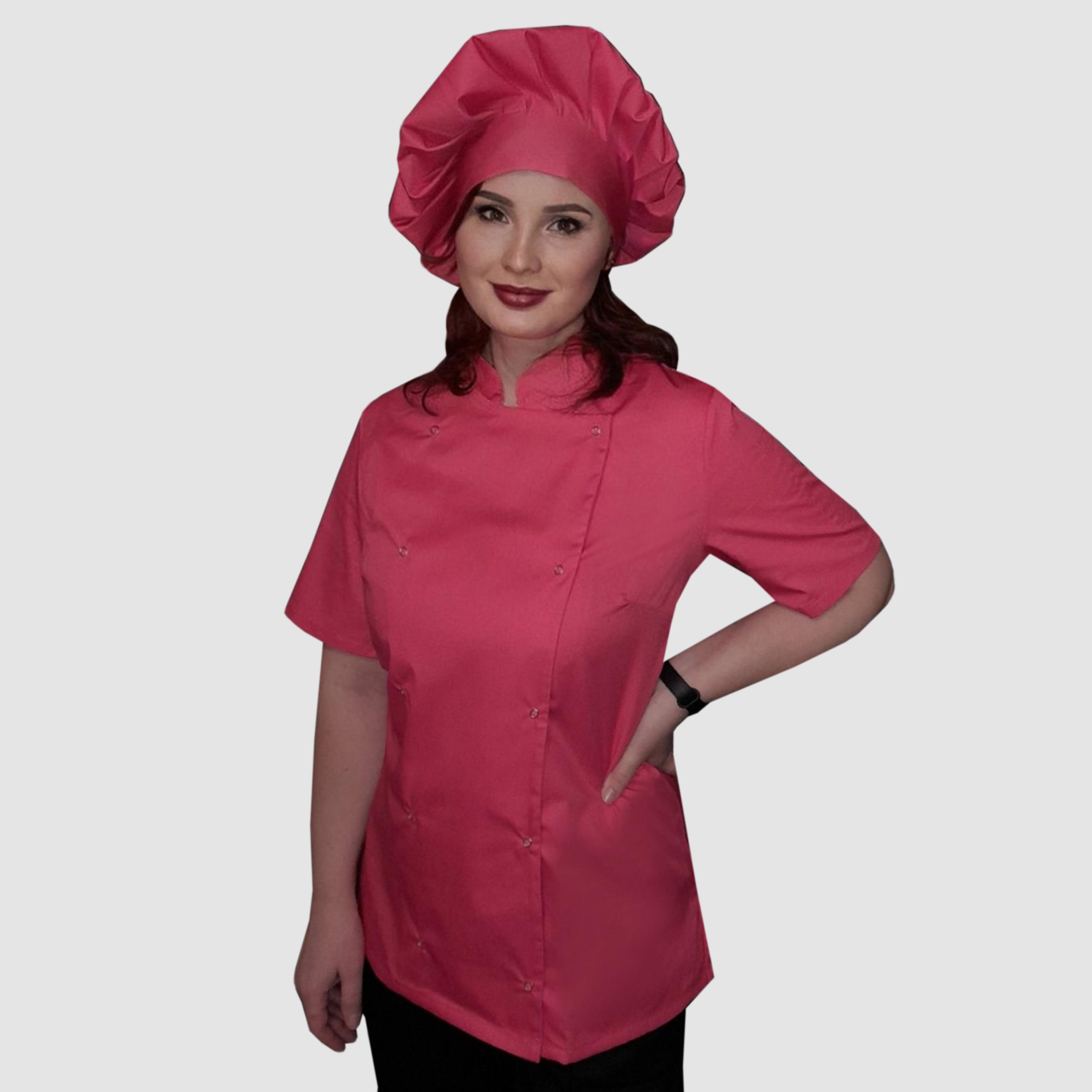 Nibano Women's Short Sleeve Chef's Jacket Coral