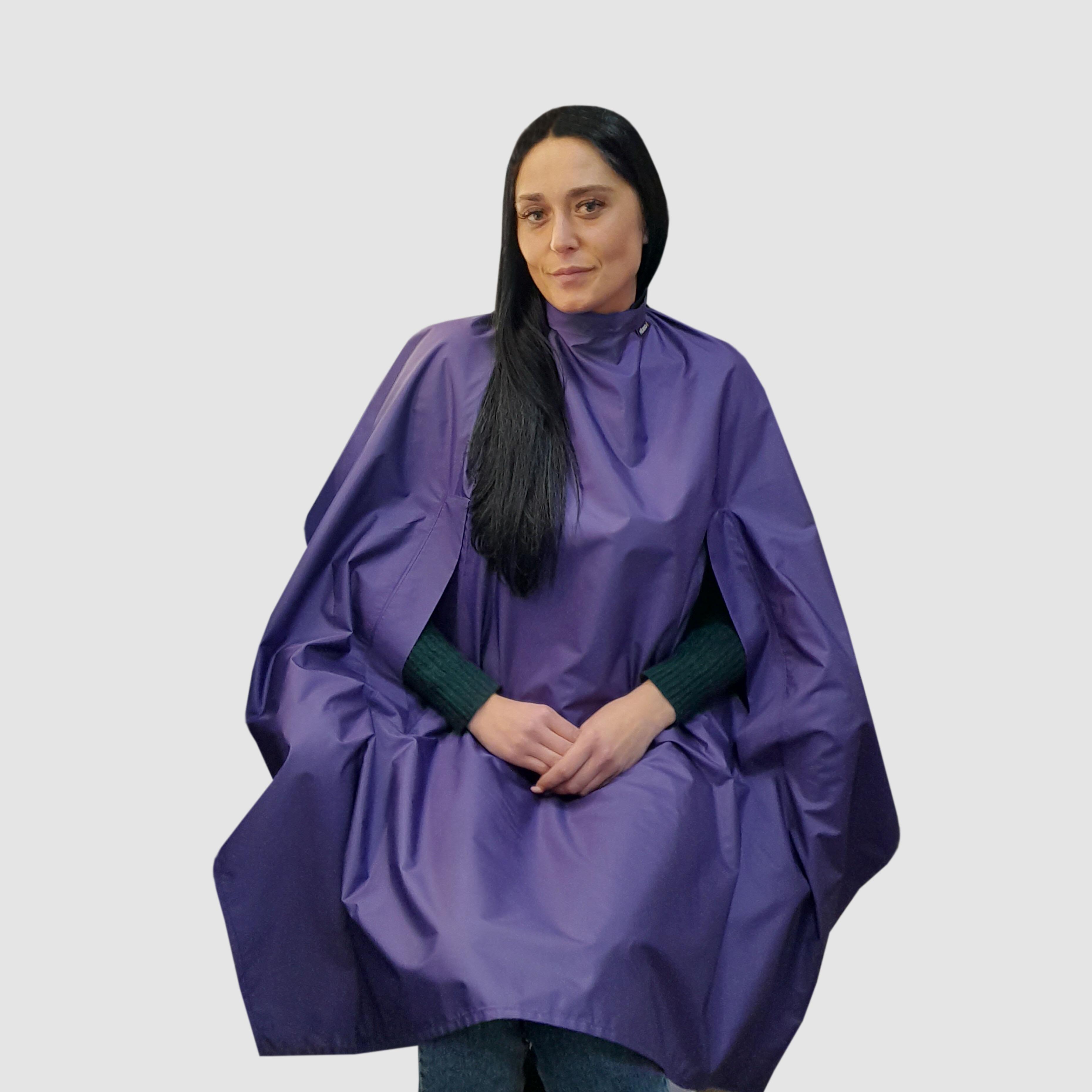 Nibano Hairdressing gown purple with handsplit