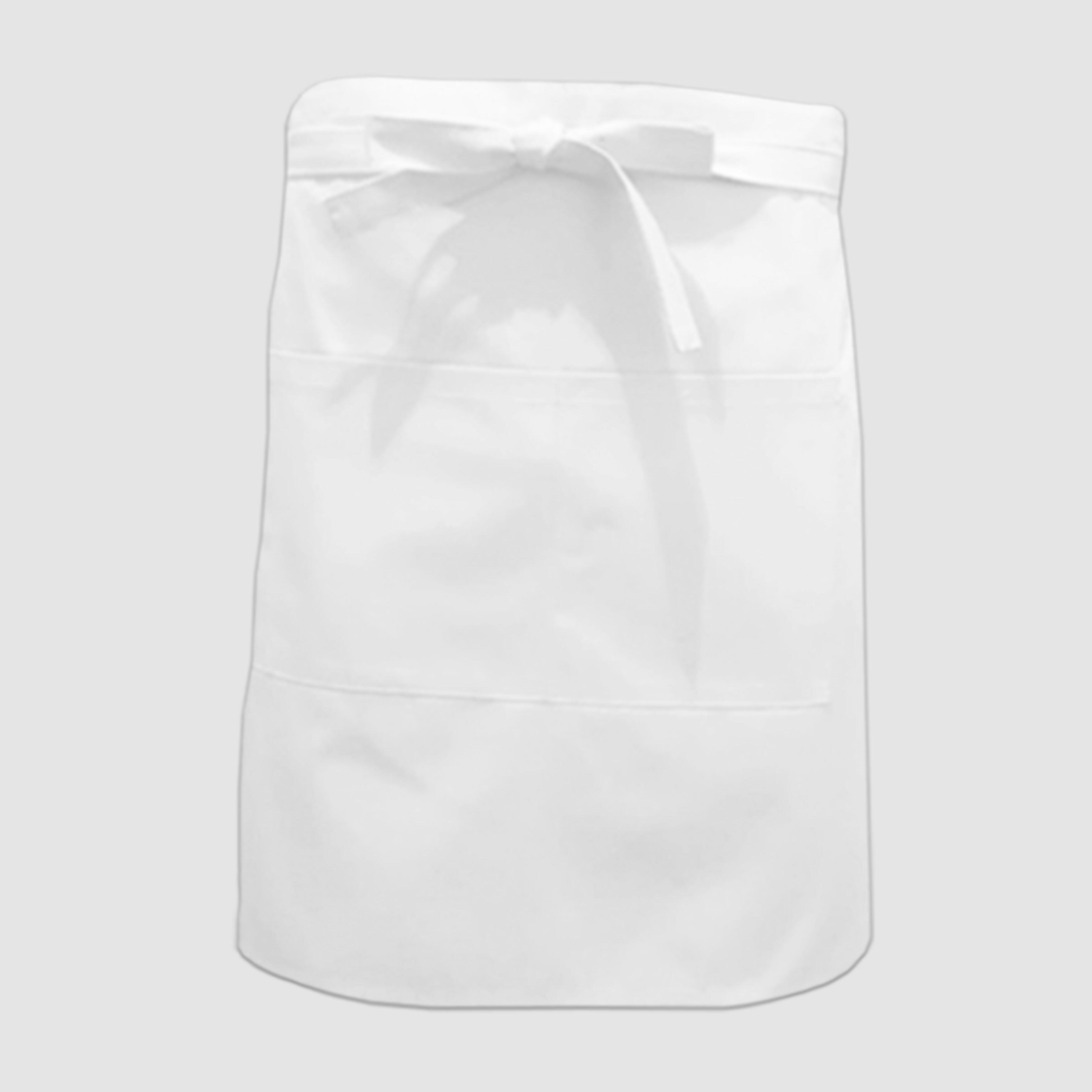 Nibano mid length waist apron with pockets white
