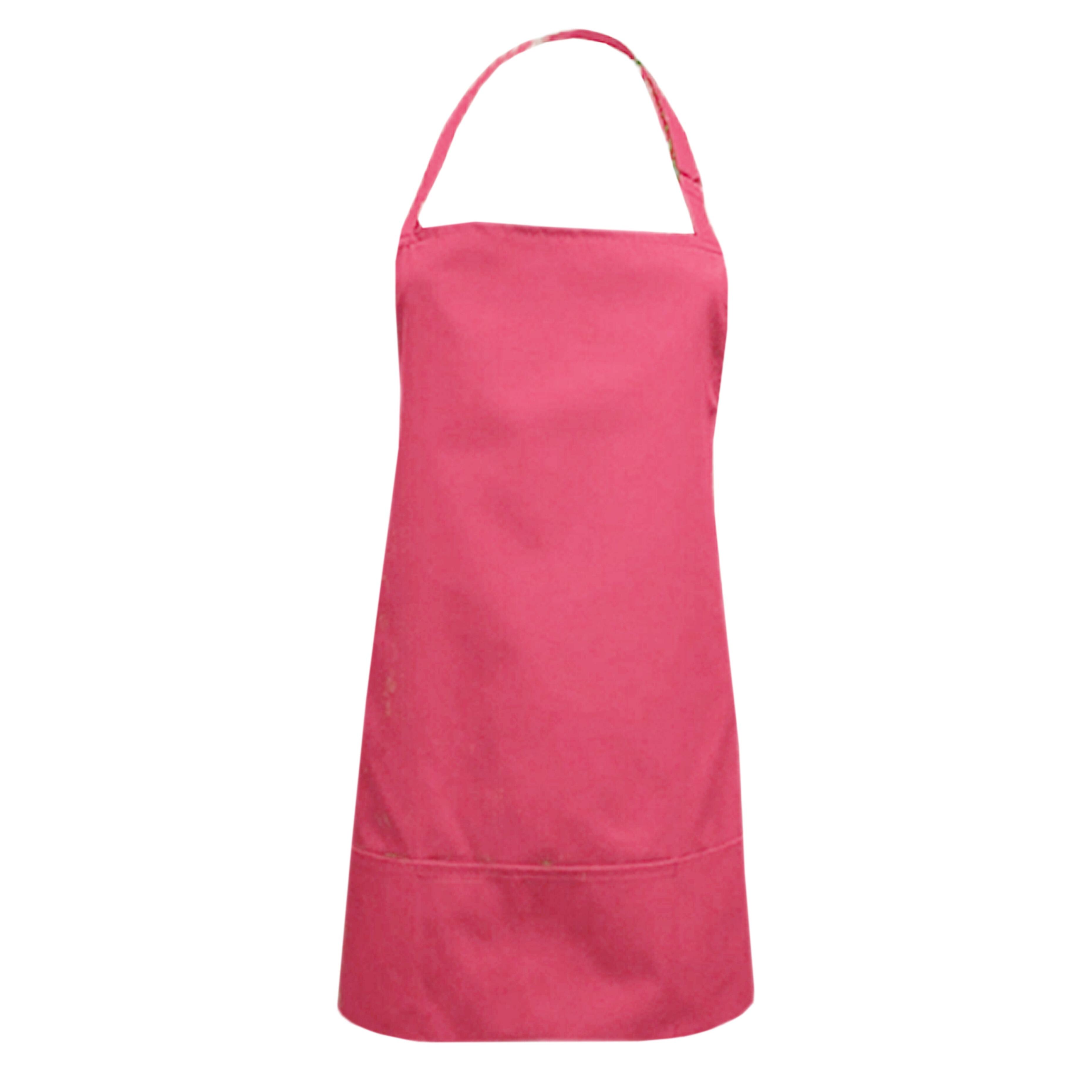 Short Bib Apron Coral with pockets