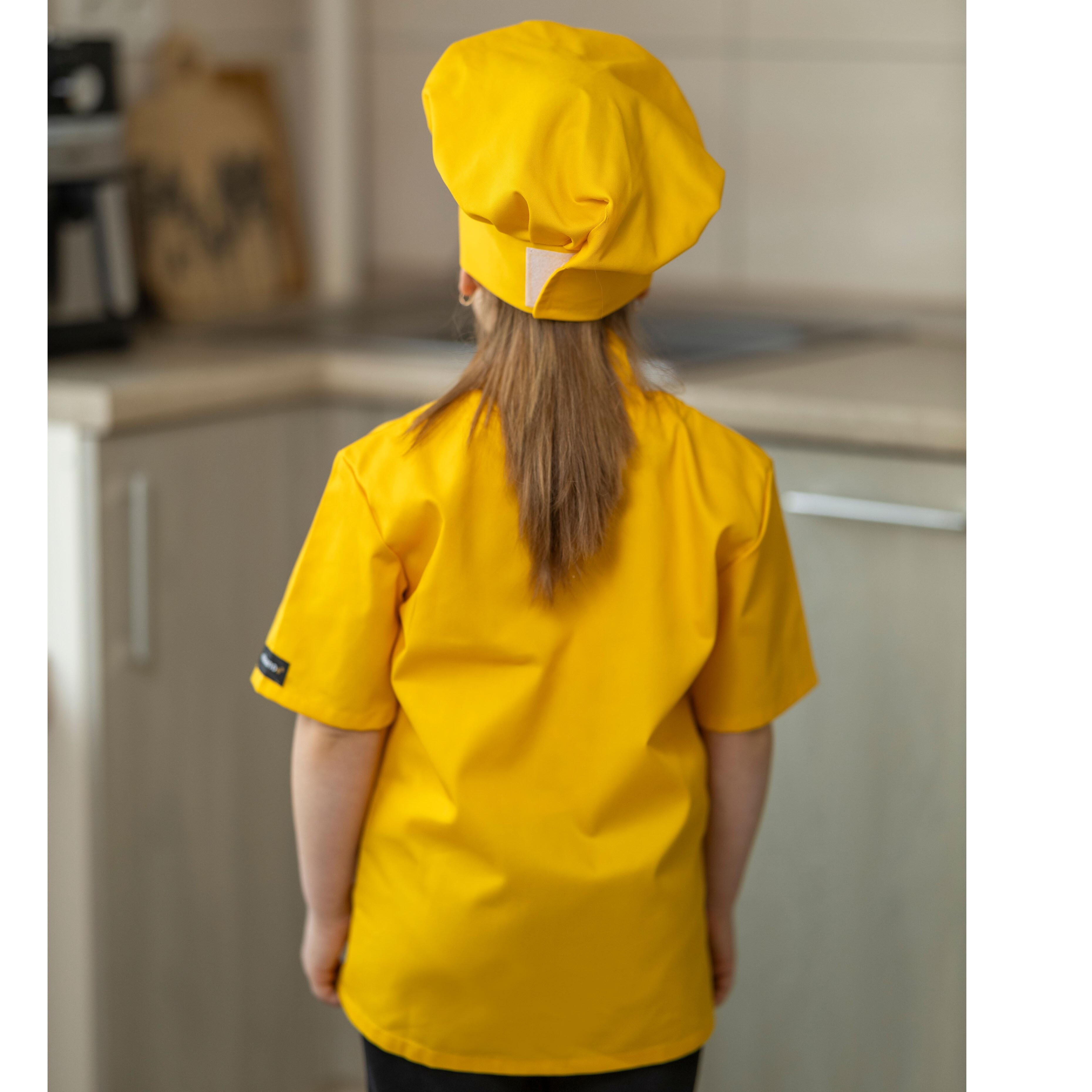 Yellow  Kids Chef's Jacket with logo