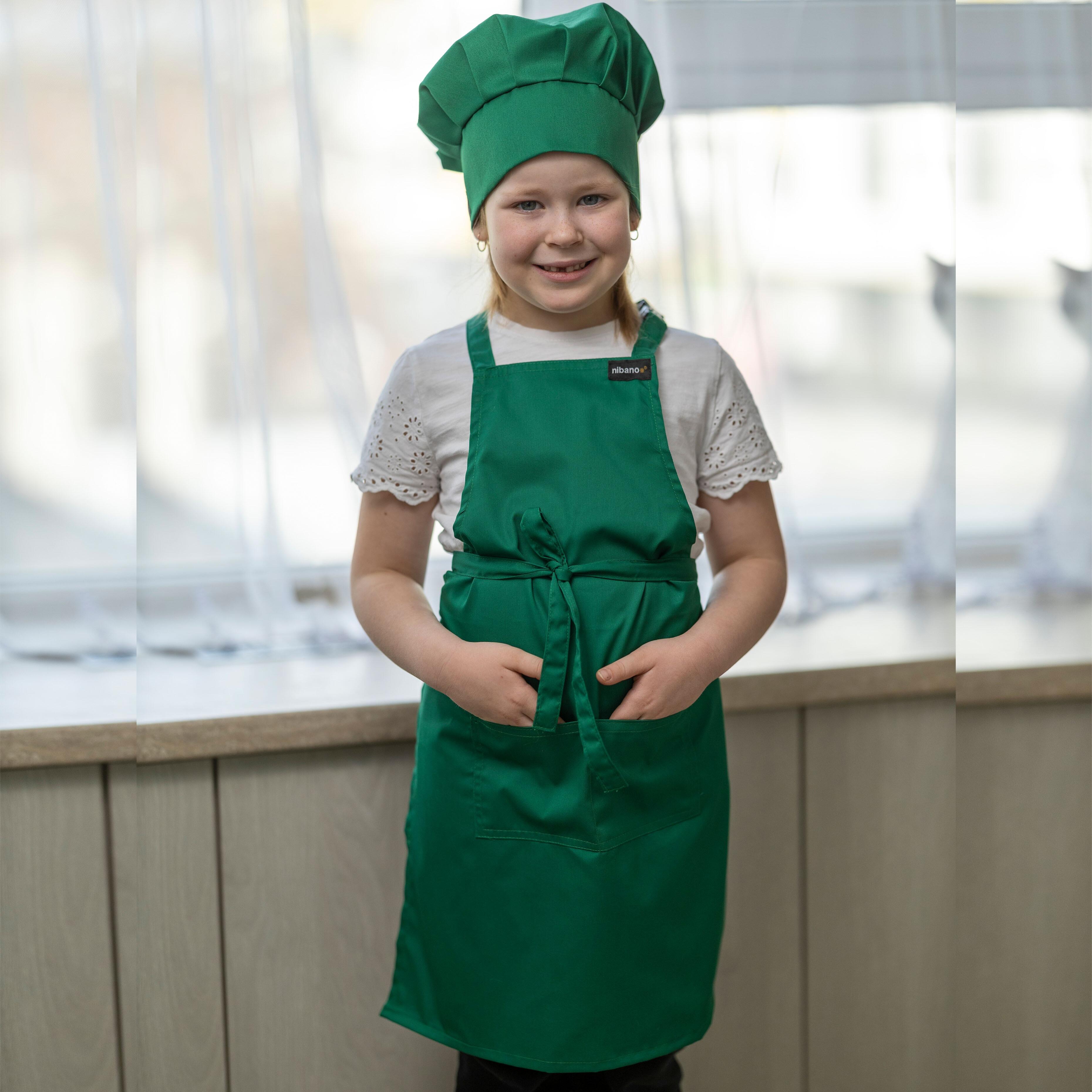 Kelly Green Embroidered Kids Apron