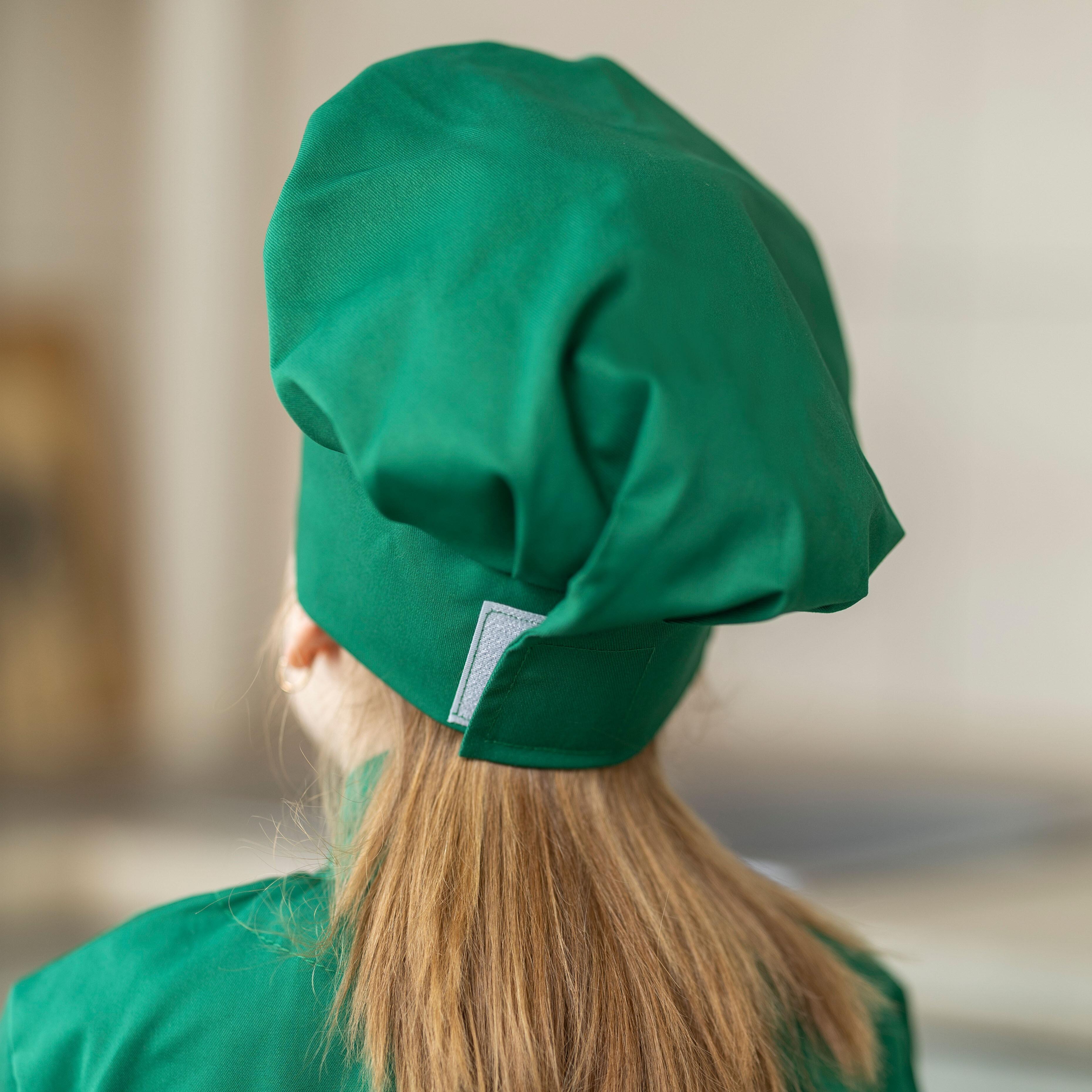 Kids Chef Hat Kelly Green with verclo