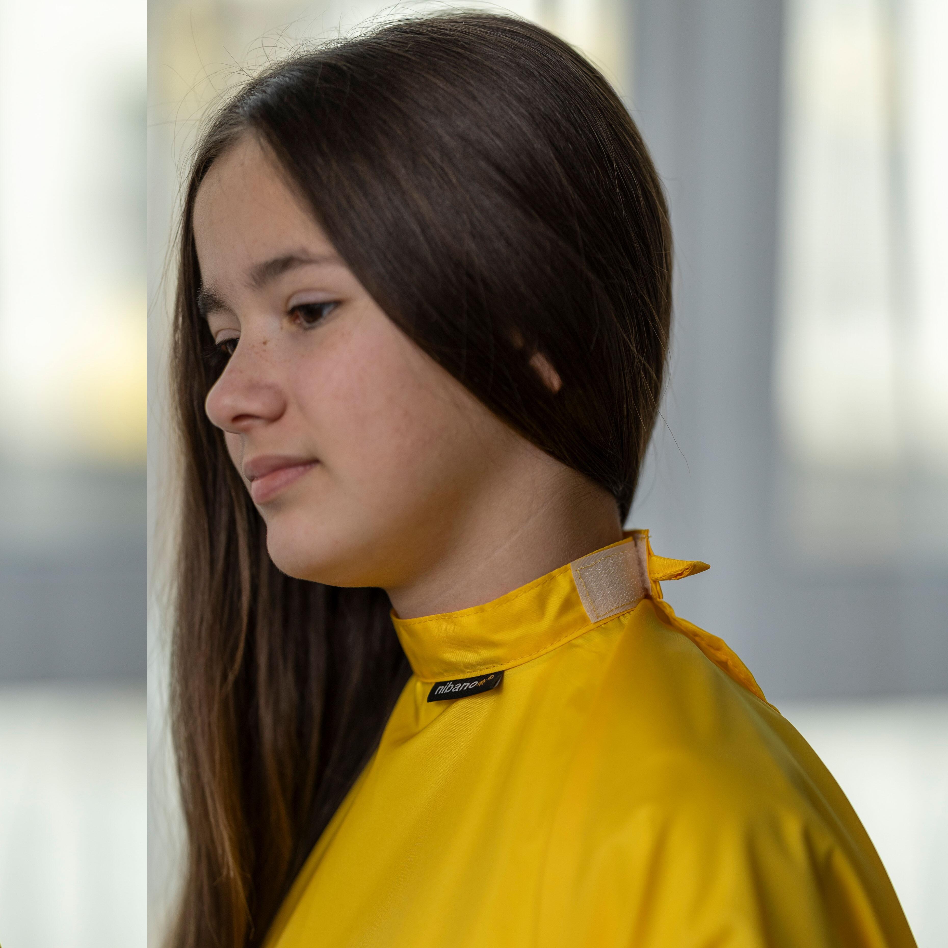 Nibano Hairdressing cape Yellow with logo