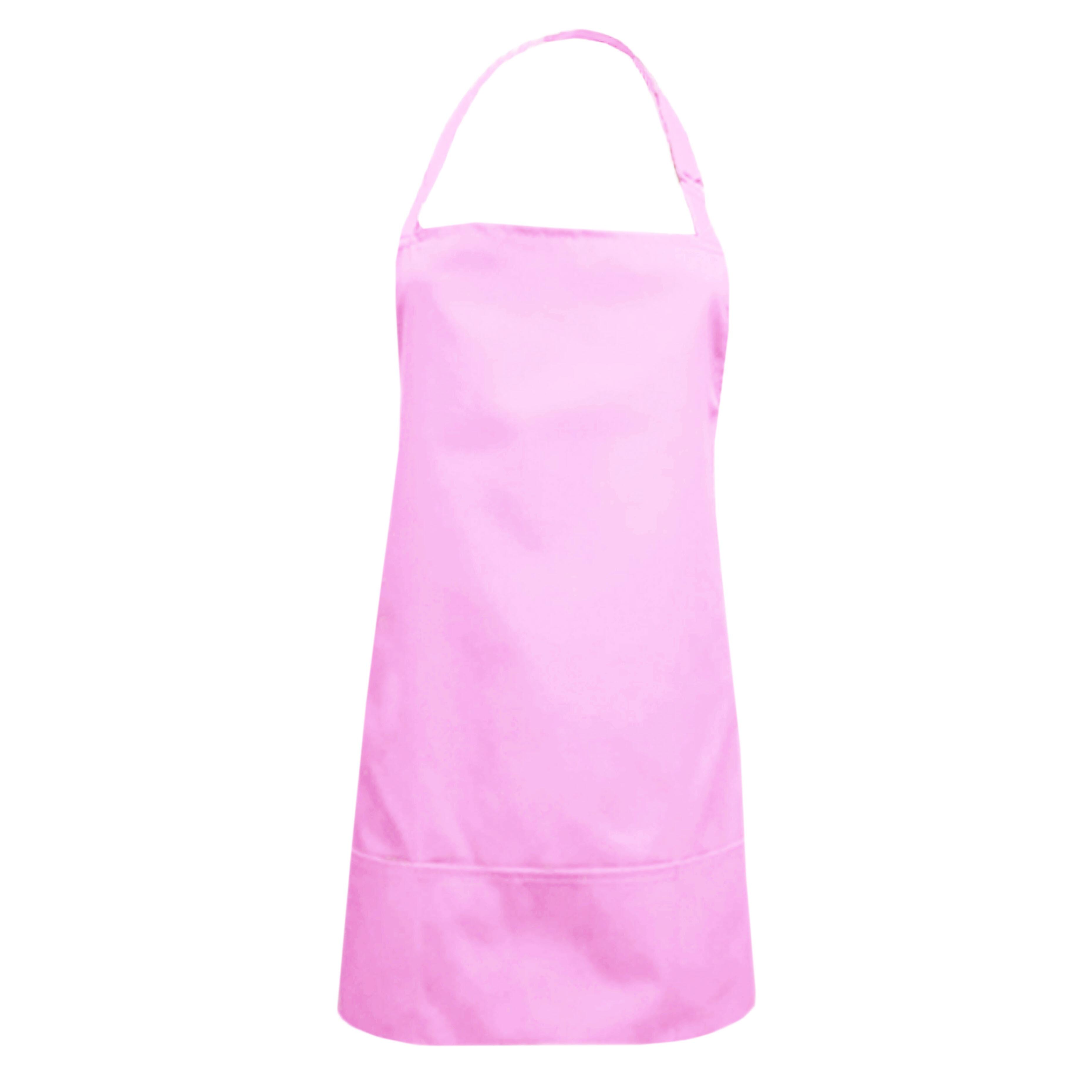 Personalised short waterproof hairdressing apron Pink