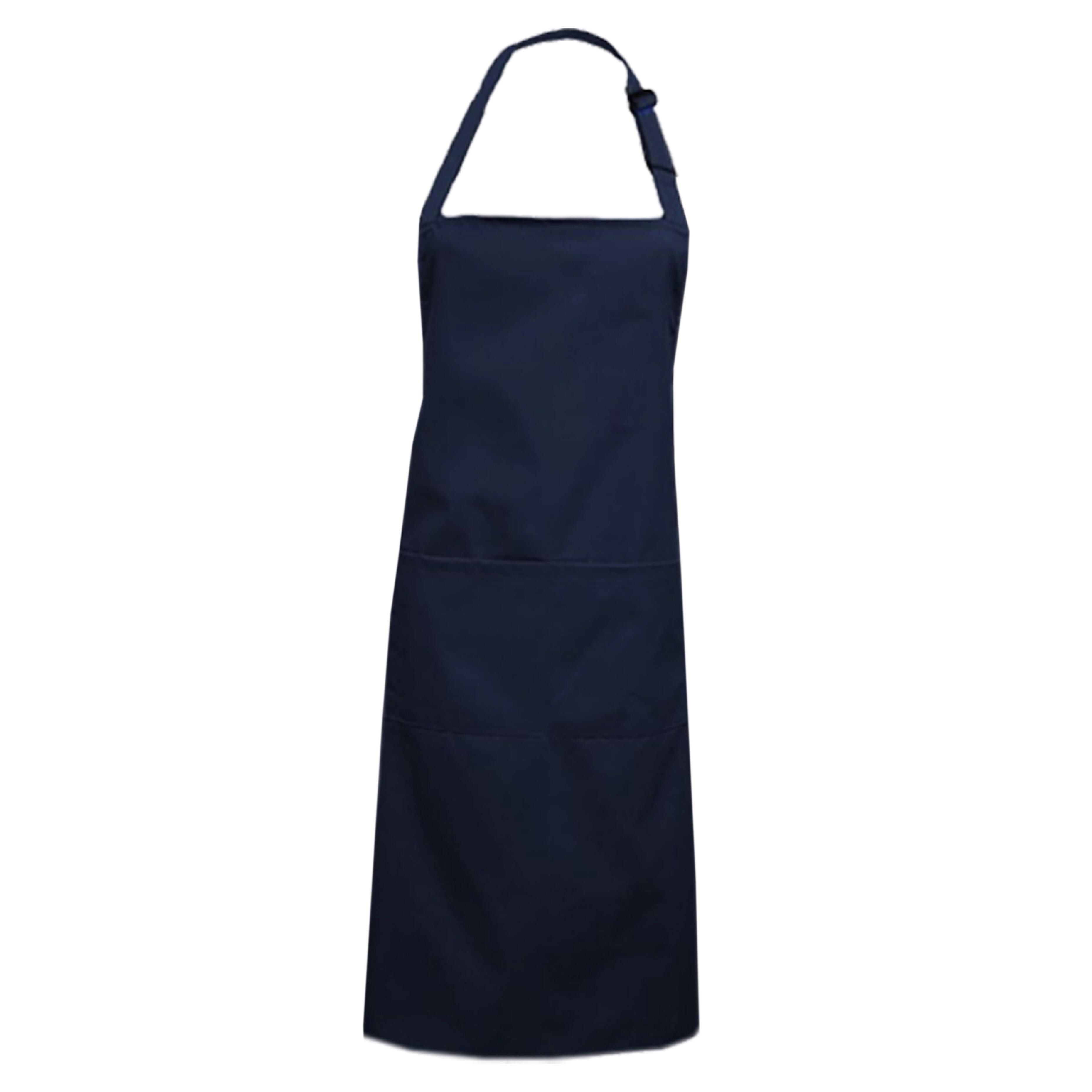 Custom Plus Size Bib Apron Pockets Navy