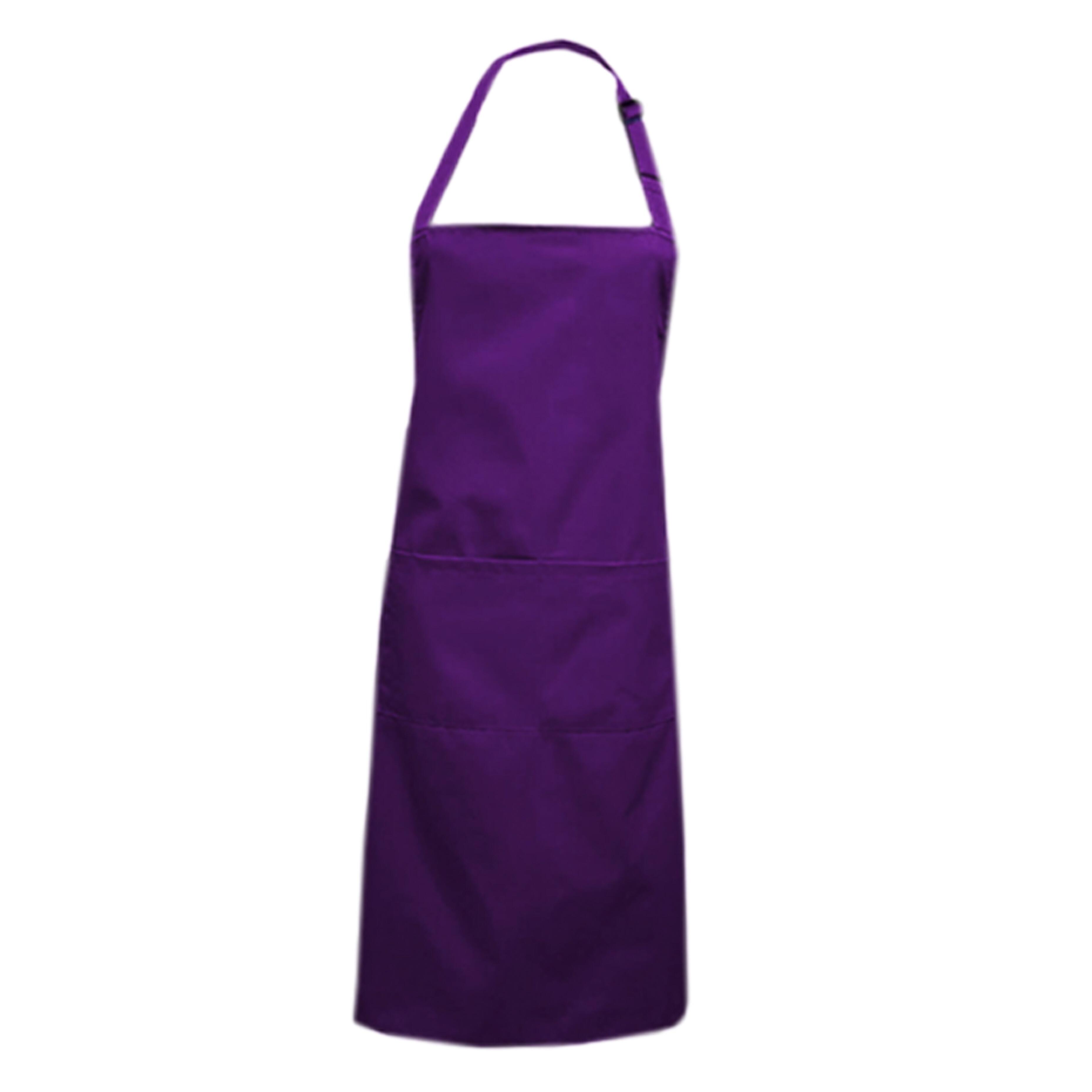 Plus Size Bib Apron Purple with logo