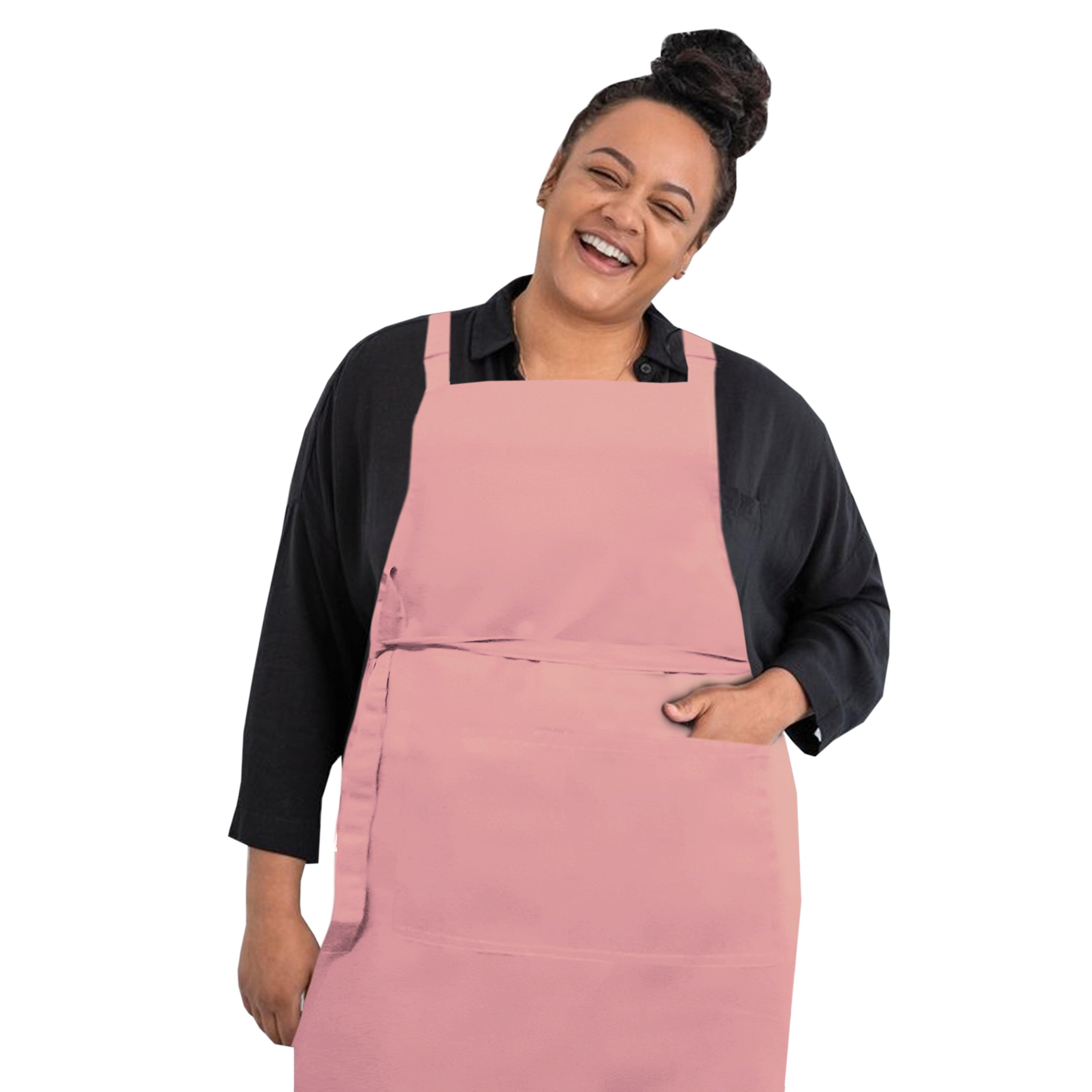 Personalised Plus Size Bib Apron Pockets Powder