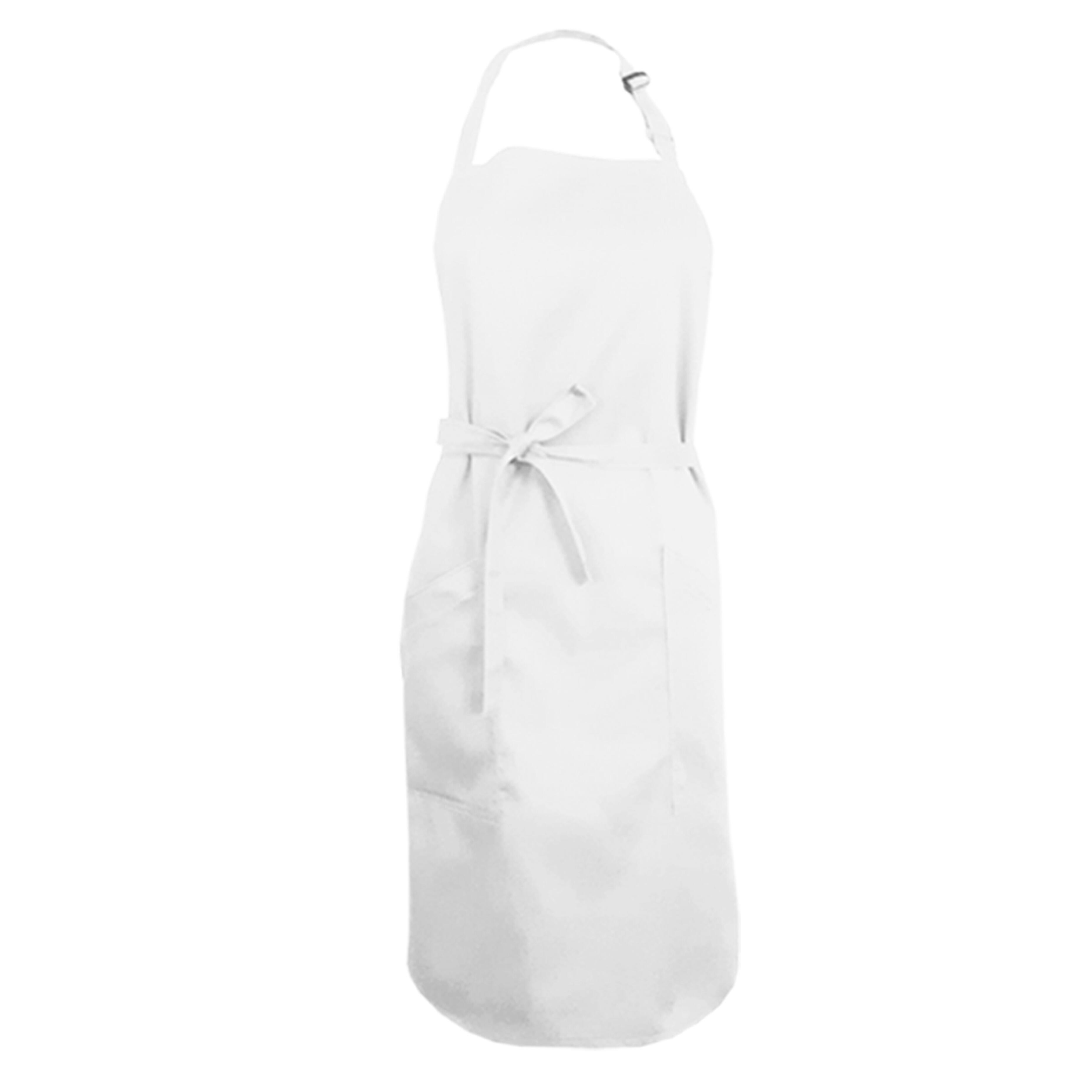 Ladies white Apron with Side Pockets