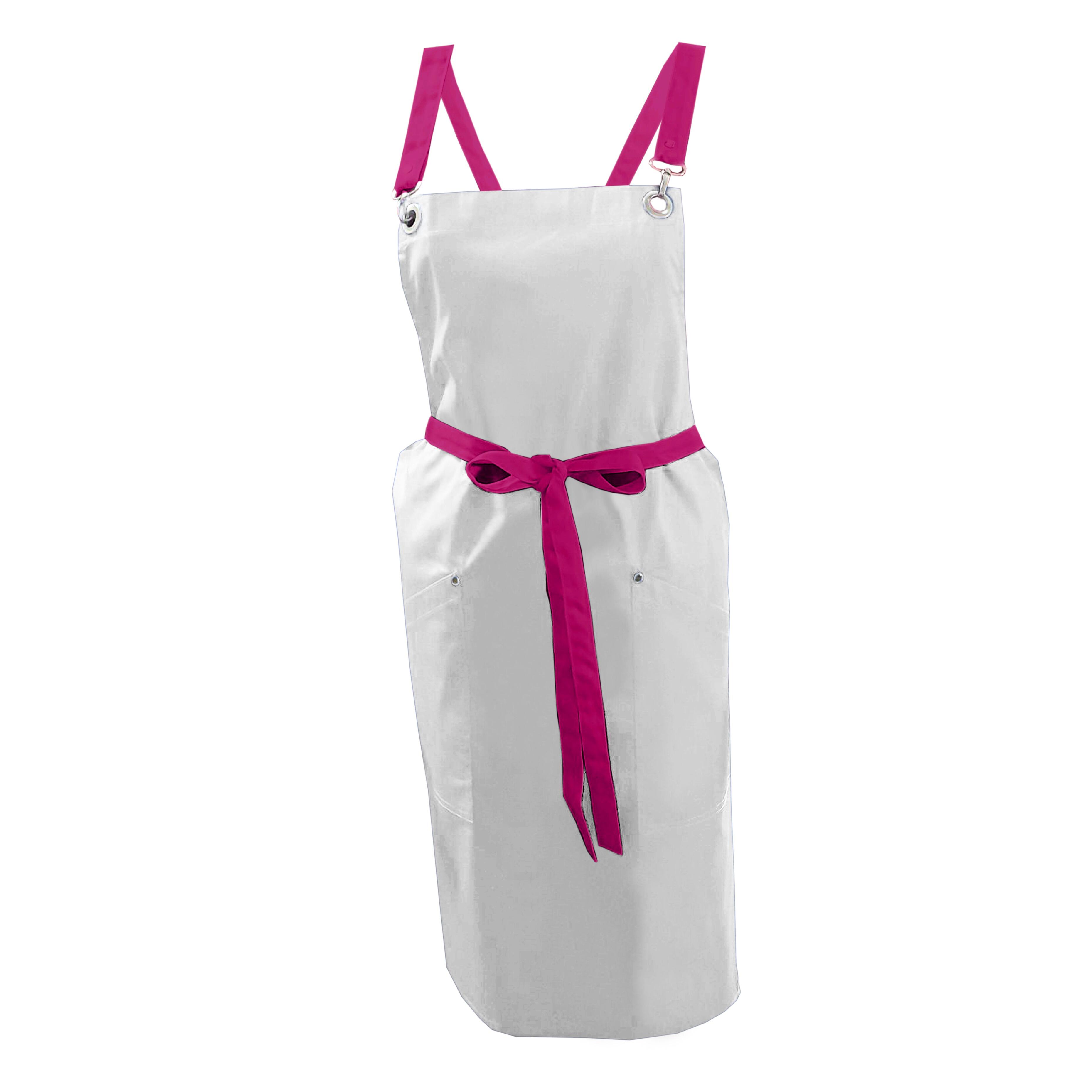 Ladies Apron with Crossover Ties White
