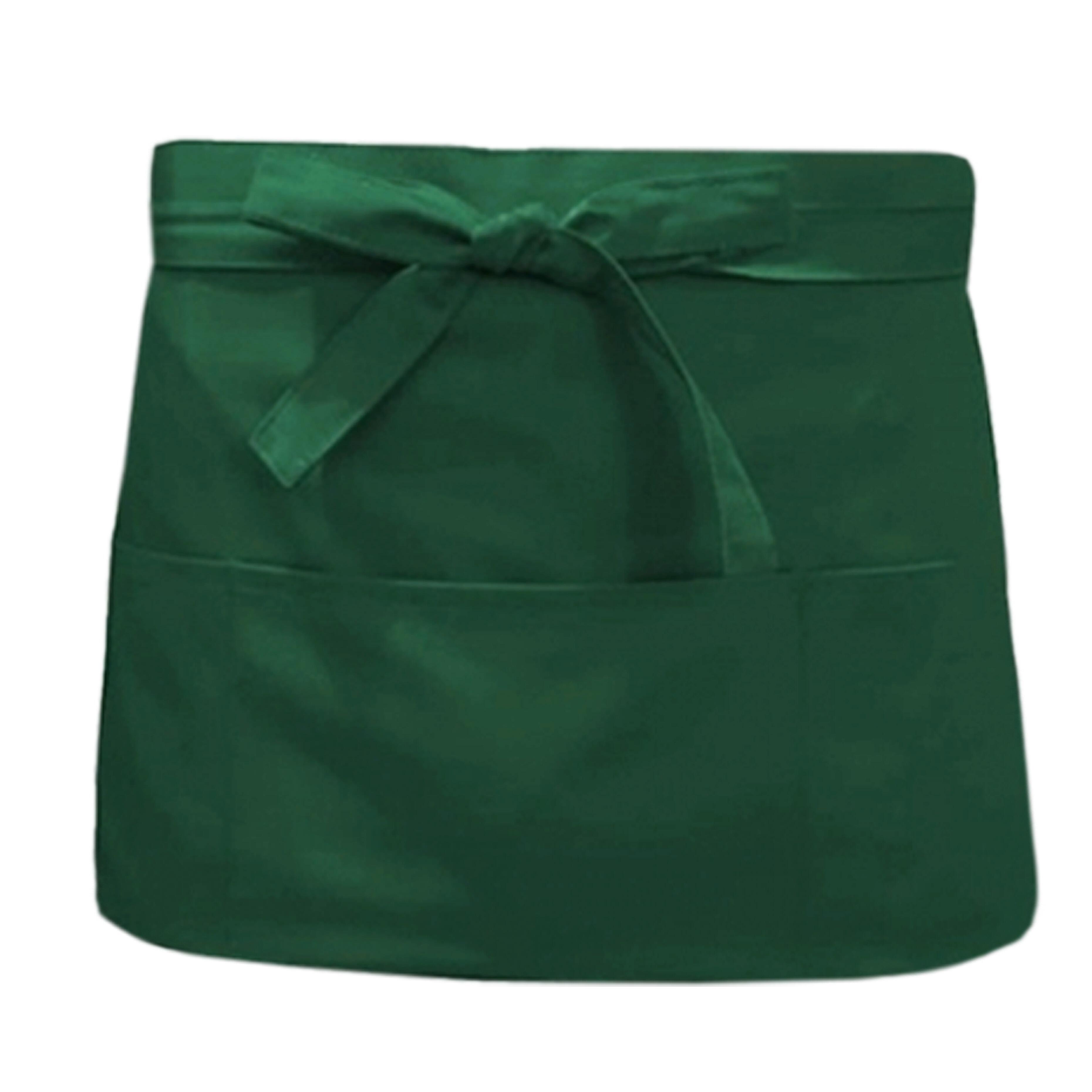Short Waist apron with 3 pockets  kelly green for the waiter