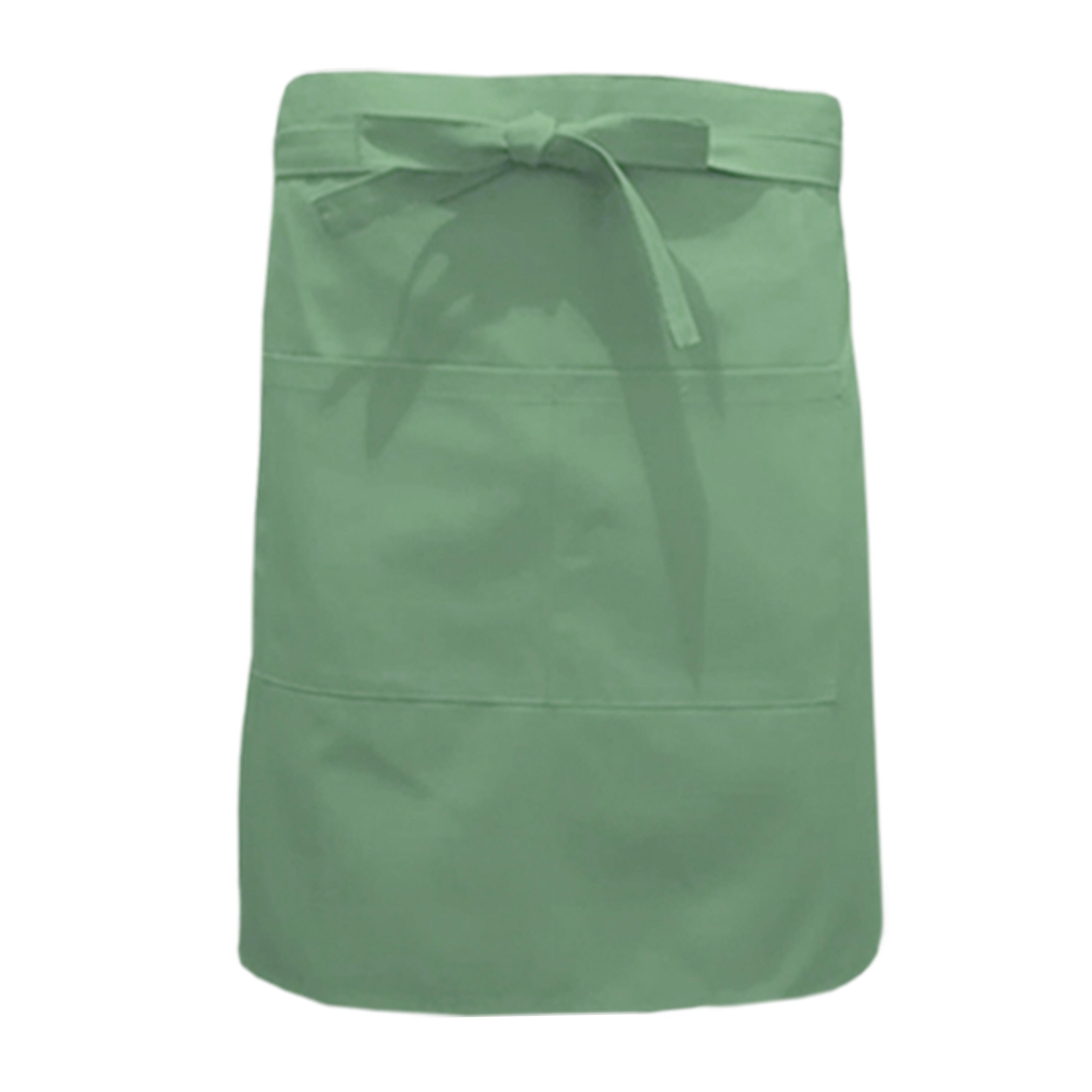 Nibano mid length waist apron with pockets olive