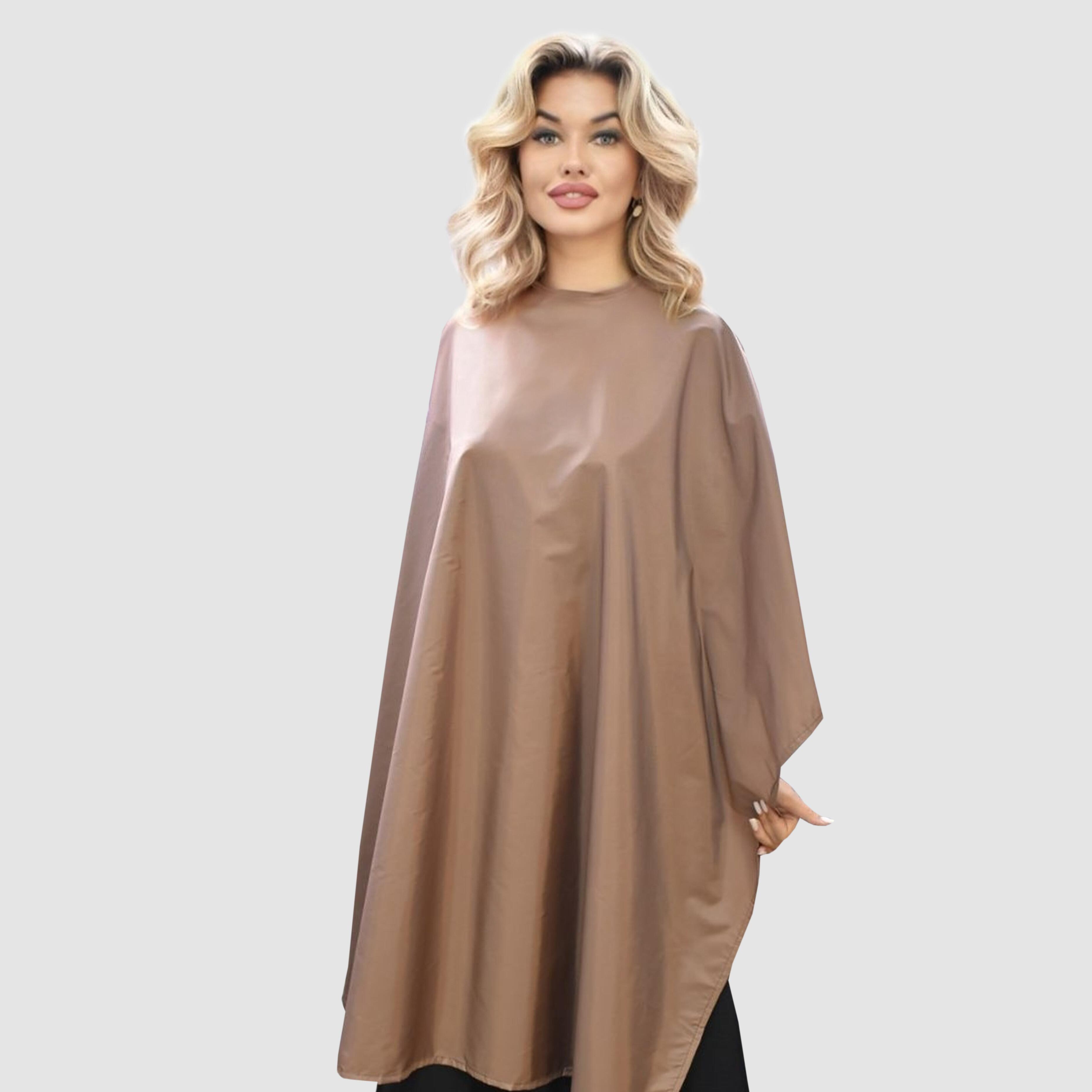Nibano Hairdressing Gown with poppers Coffee