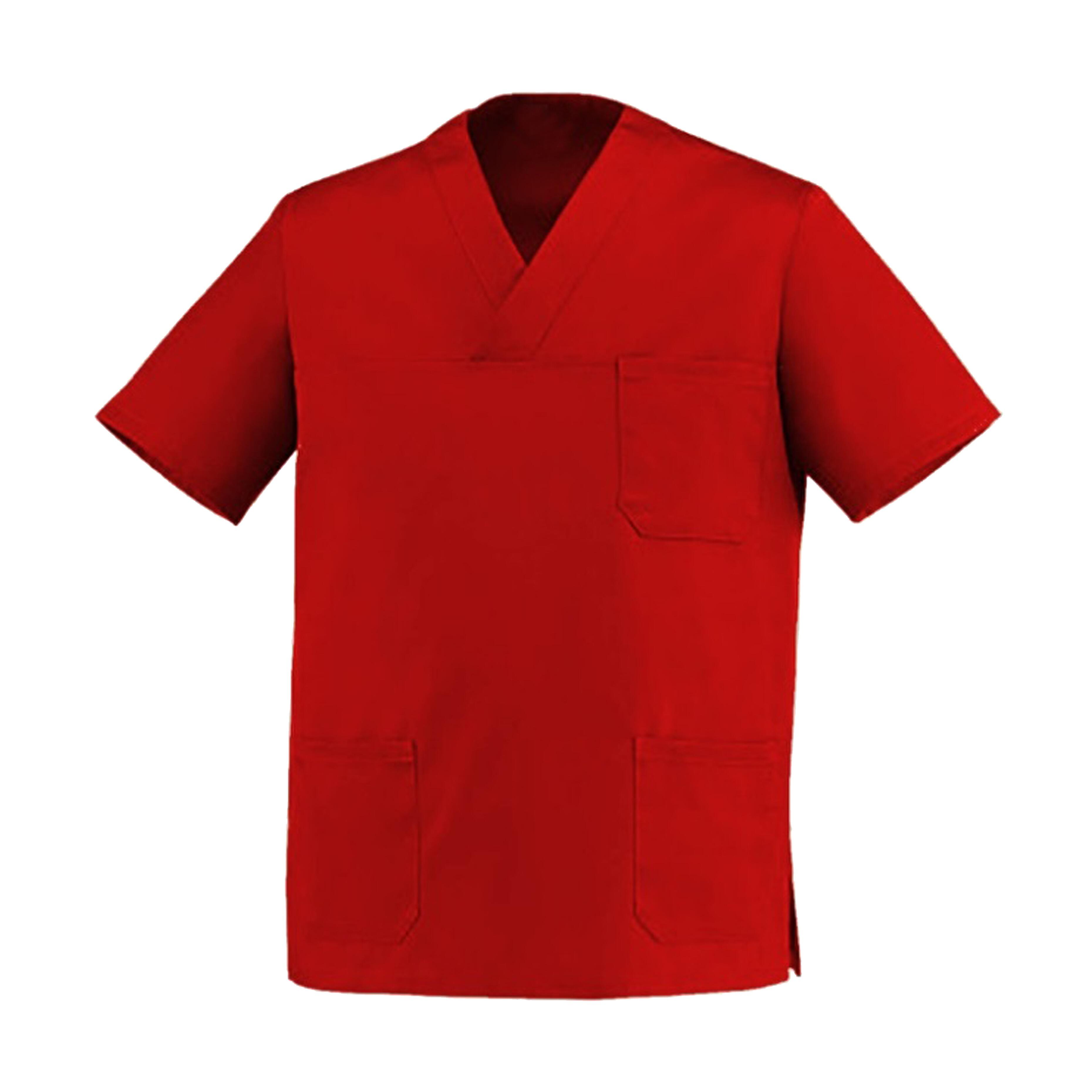 Printed Healtcare Scrub Red