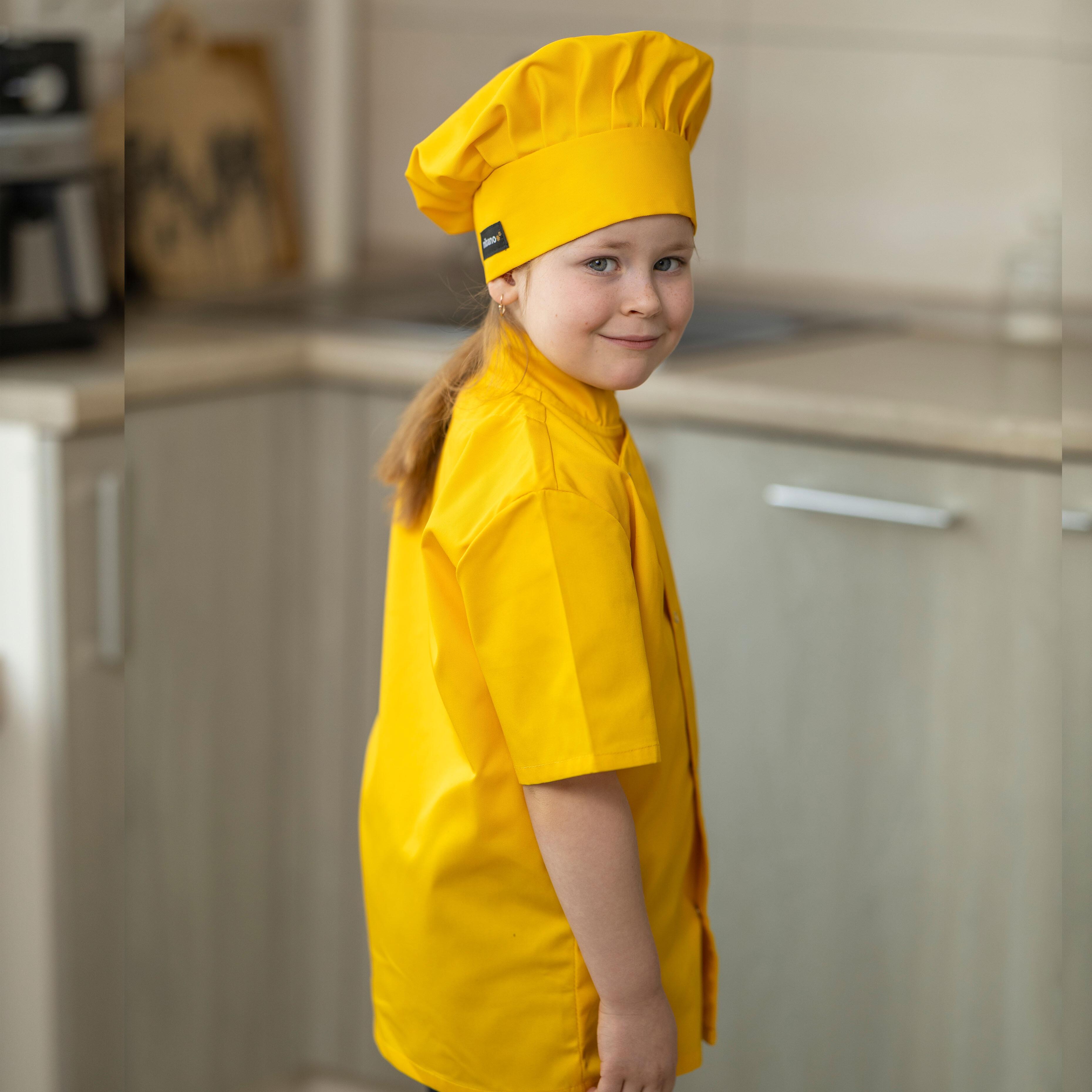 Yellow kids chef's jacket for cook