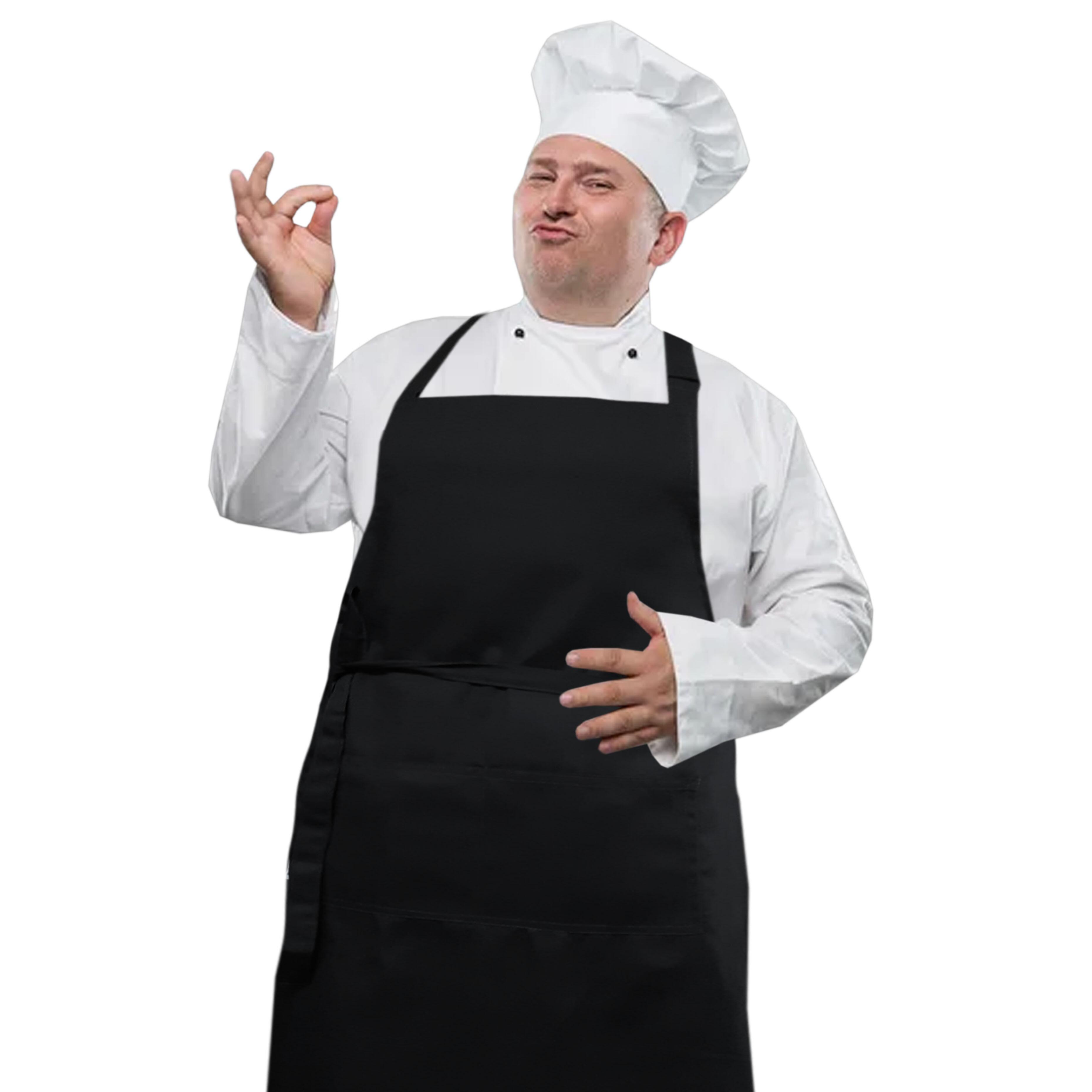 Custom Plus Size Apron Pockets Black with logo