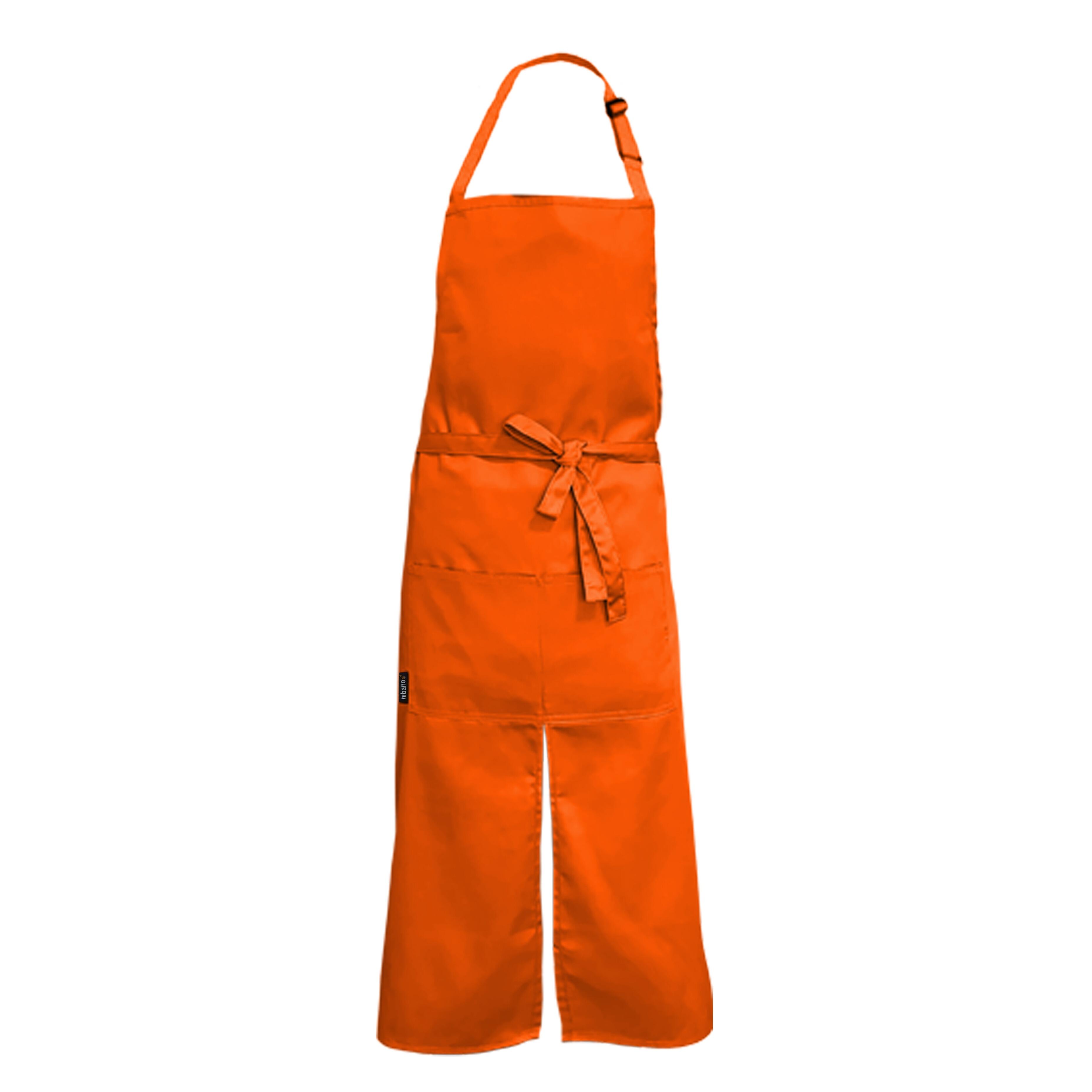 Nibano Split leg bib apron orange