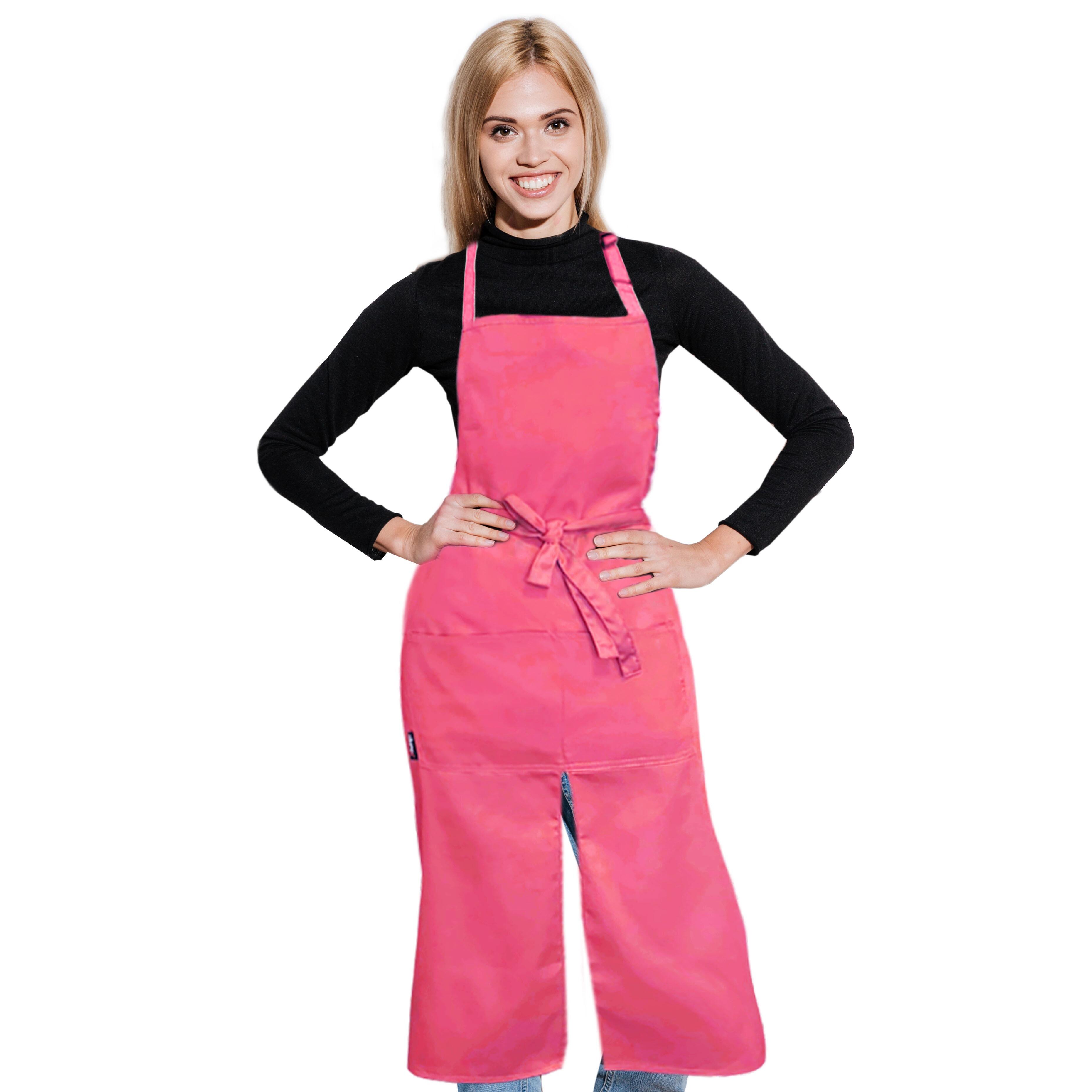Custom Long Splitted Bib Apron Coral