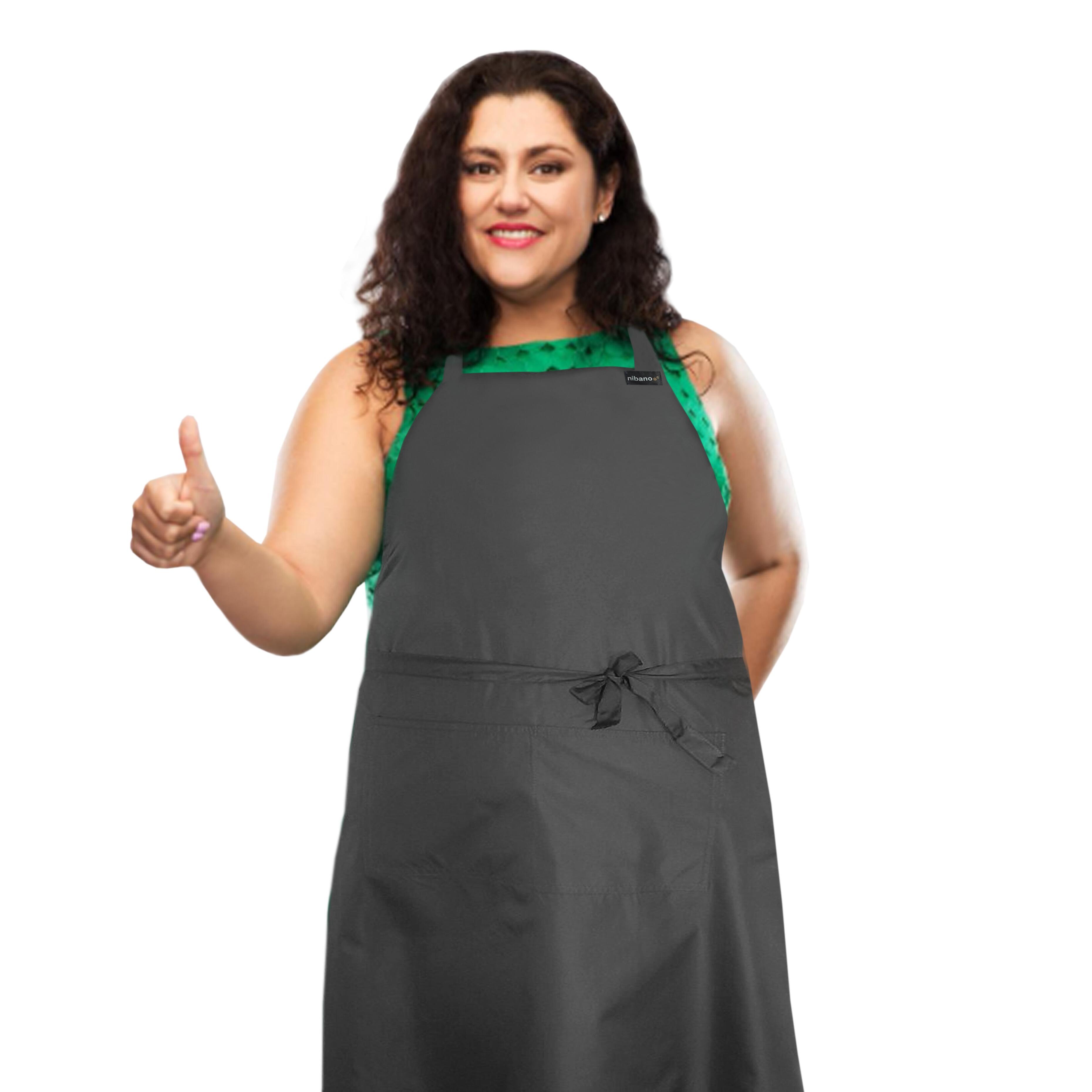 Custom Waterproof Long Apron Pockets Dark Grey