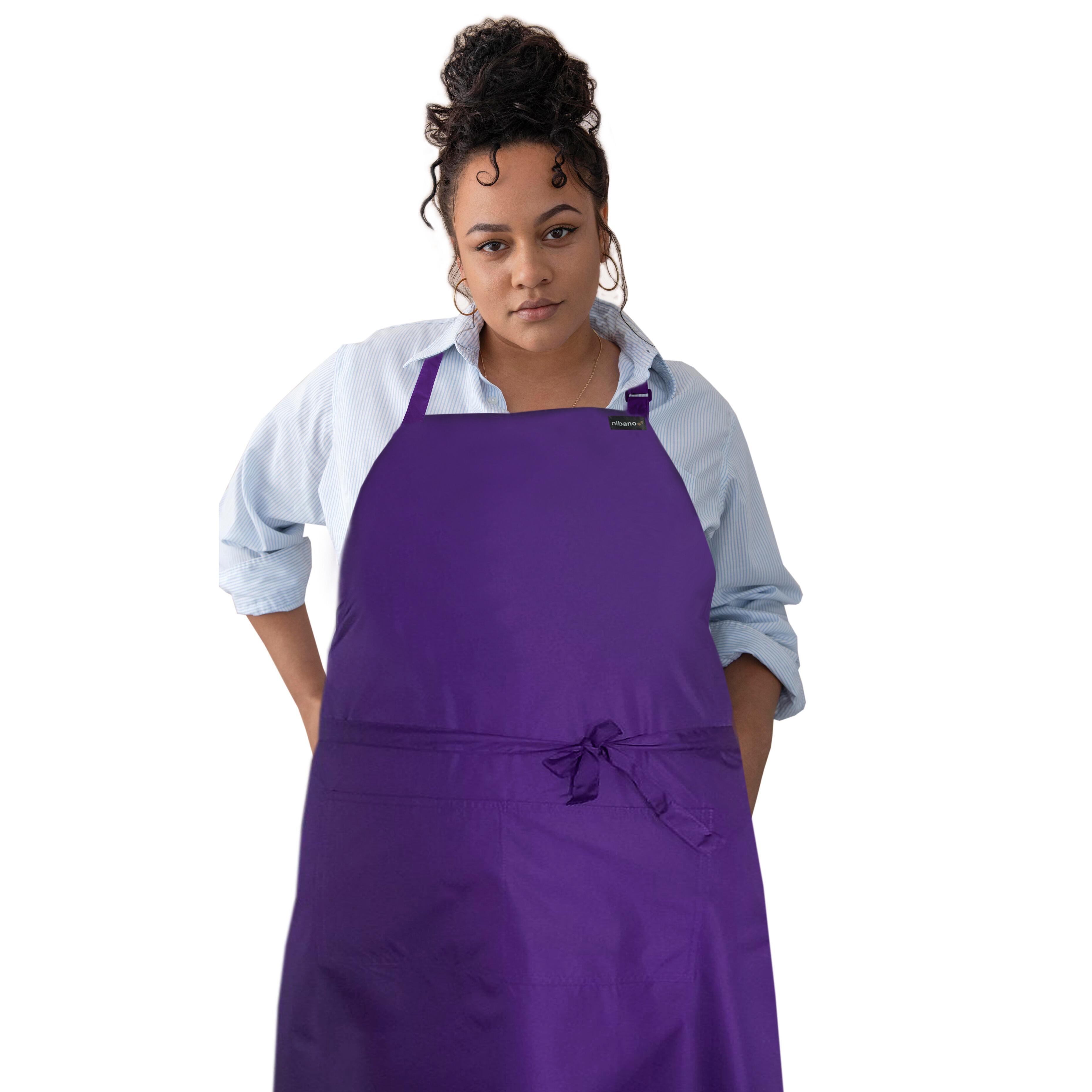 Waterproof Plus size Apron Purple for beauty salon