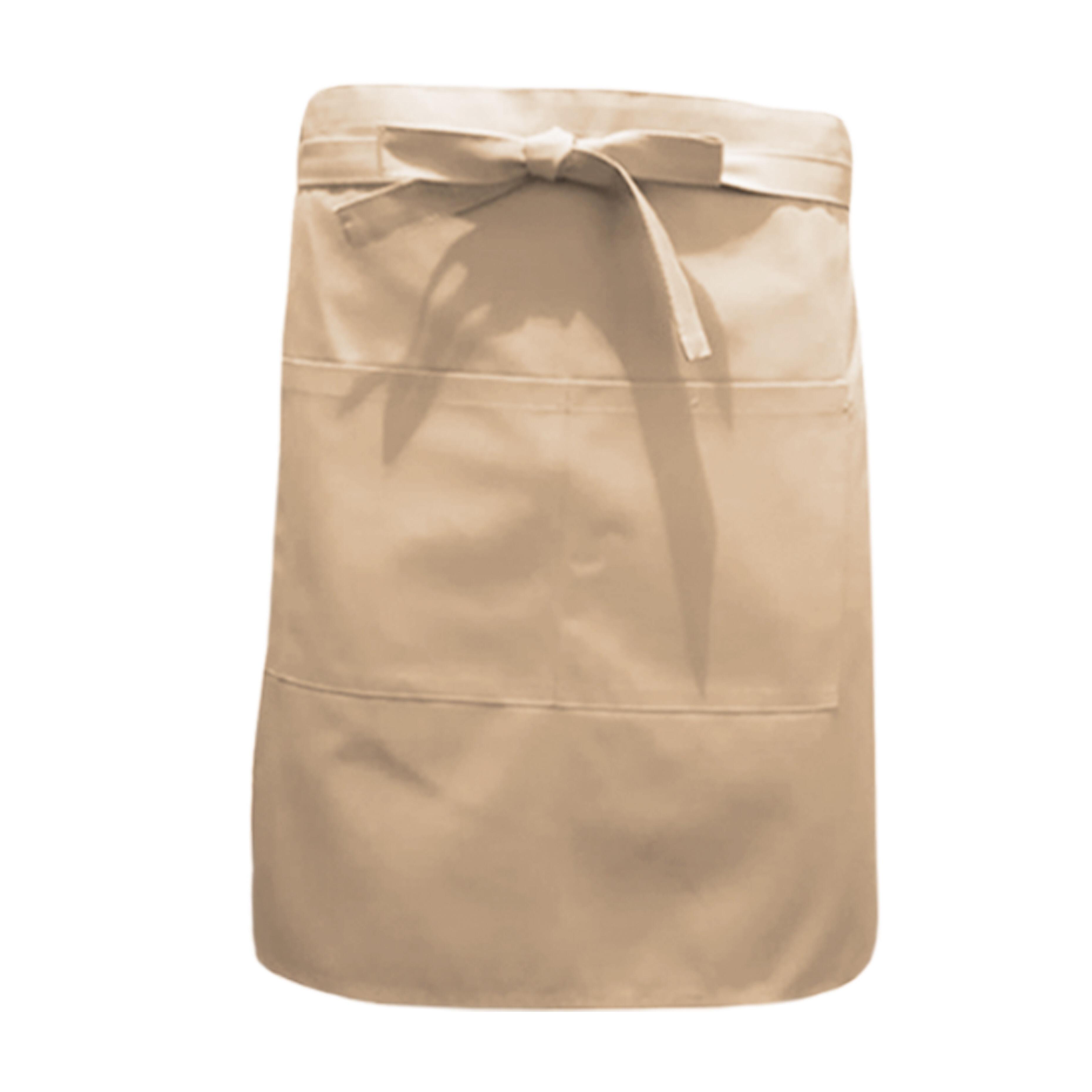 Nibano mid length waist apron with pockets Cream