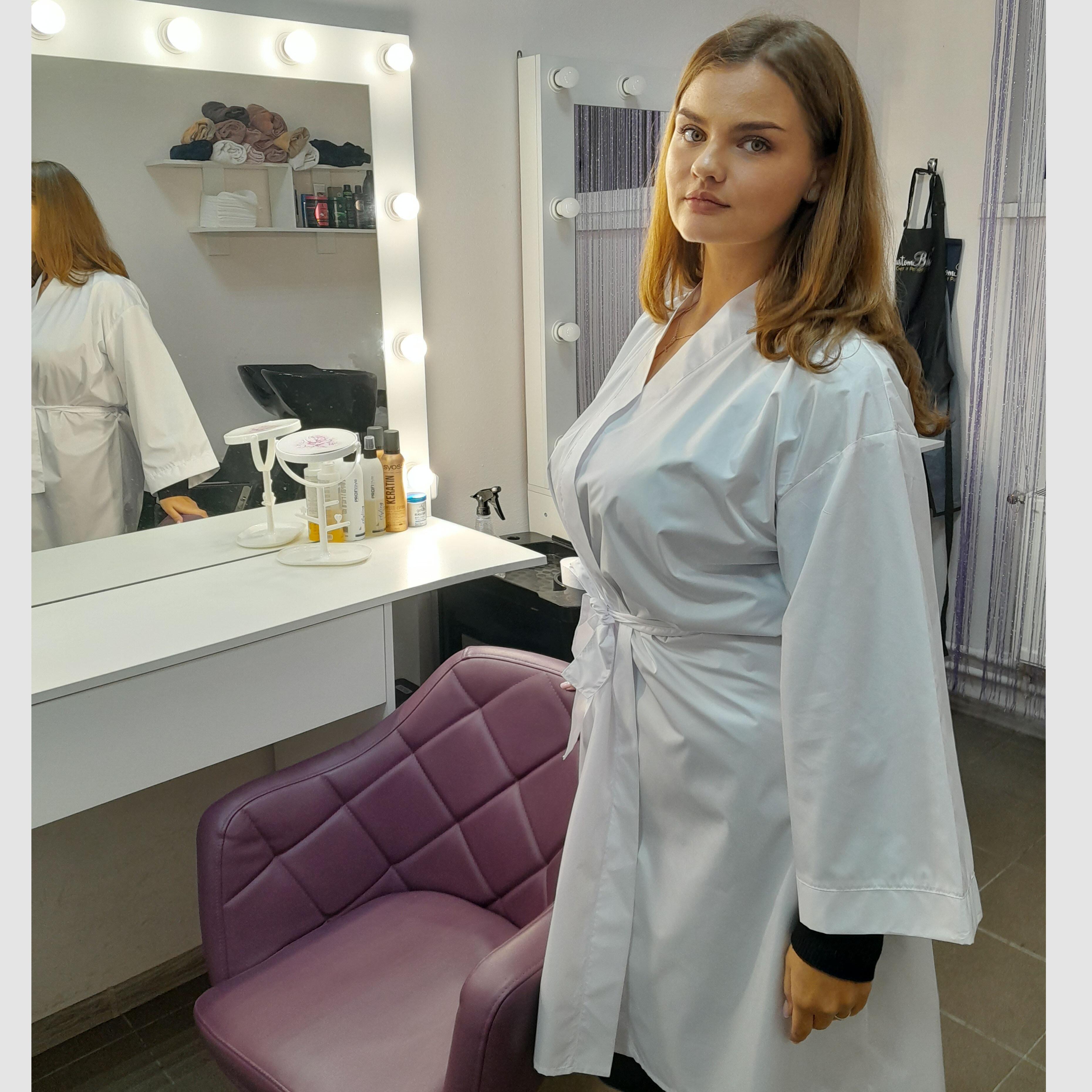 Personalised Salon Kimono Robe White