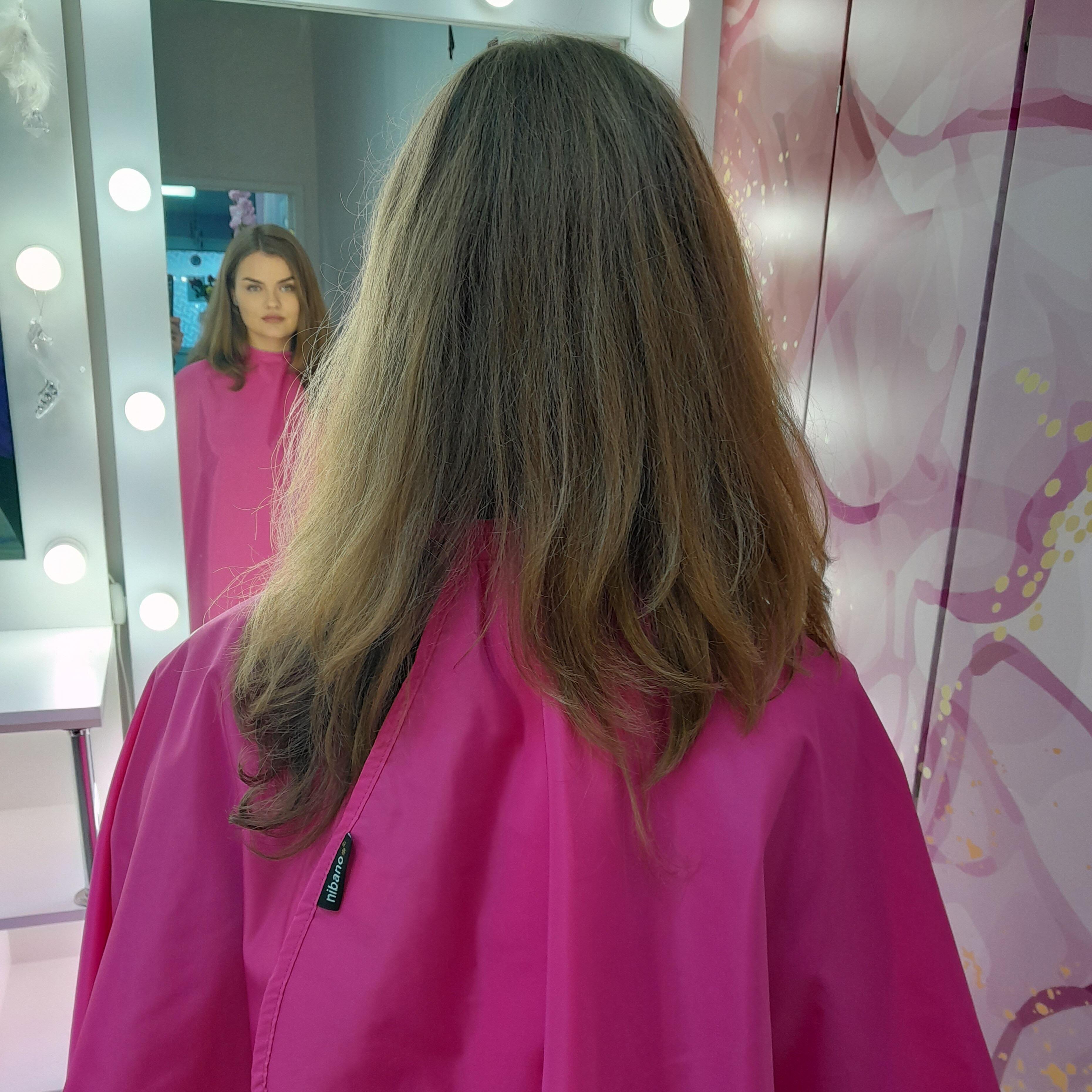 Custom Hairdressing Gown Hot pink
