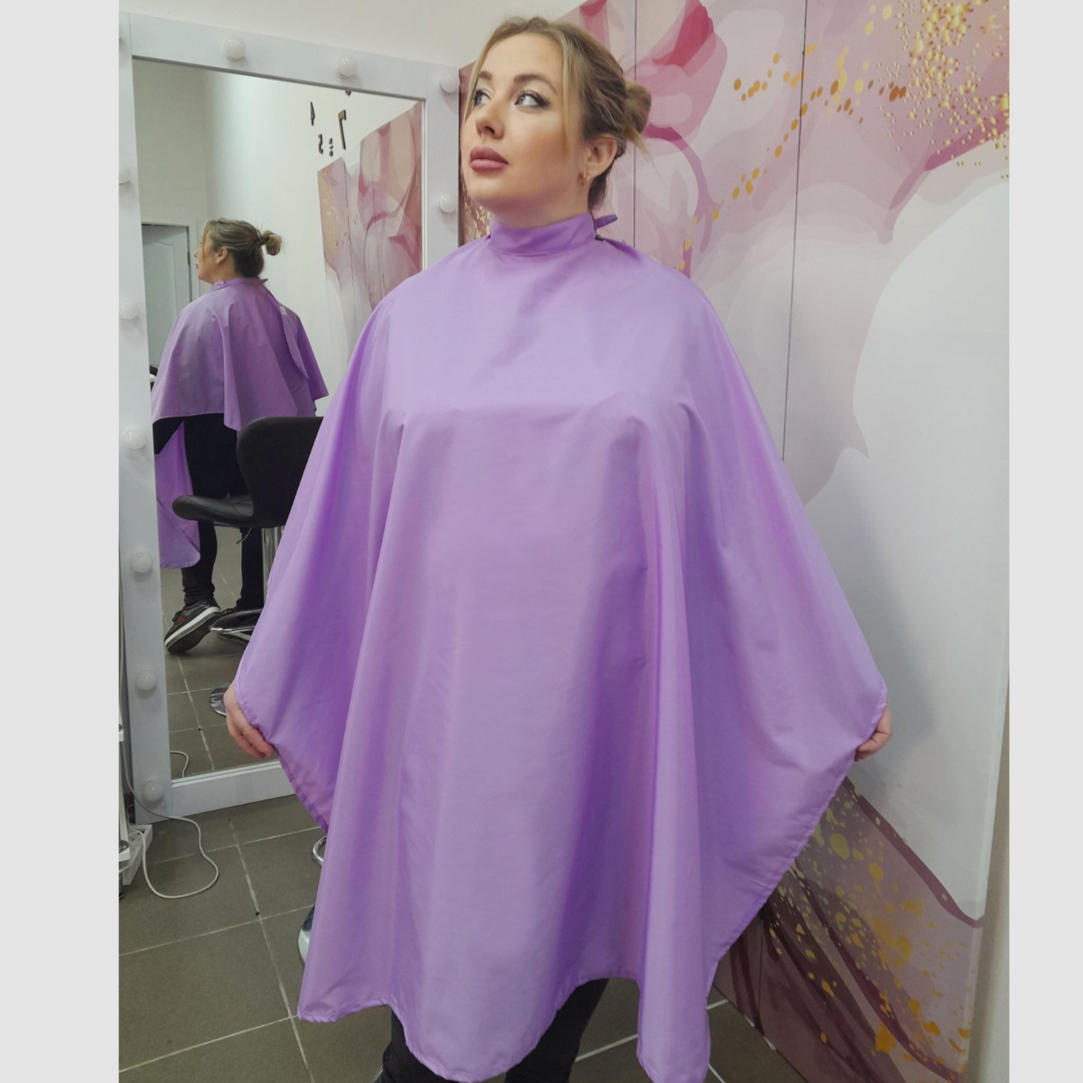 Personalised hairdressing gown lilac
