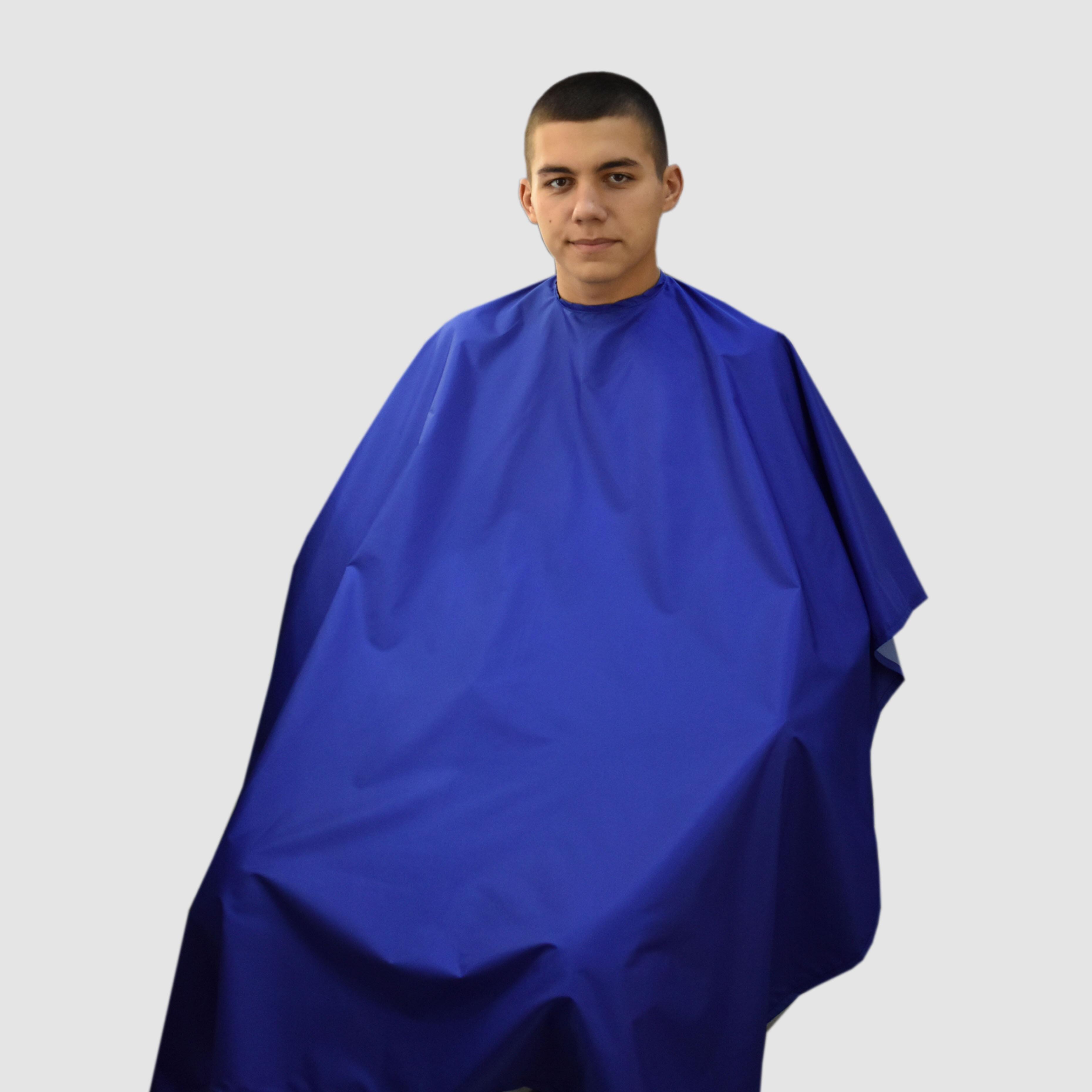 Nibano hairdressing gown with poppers royal blue