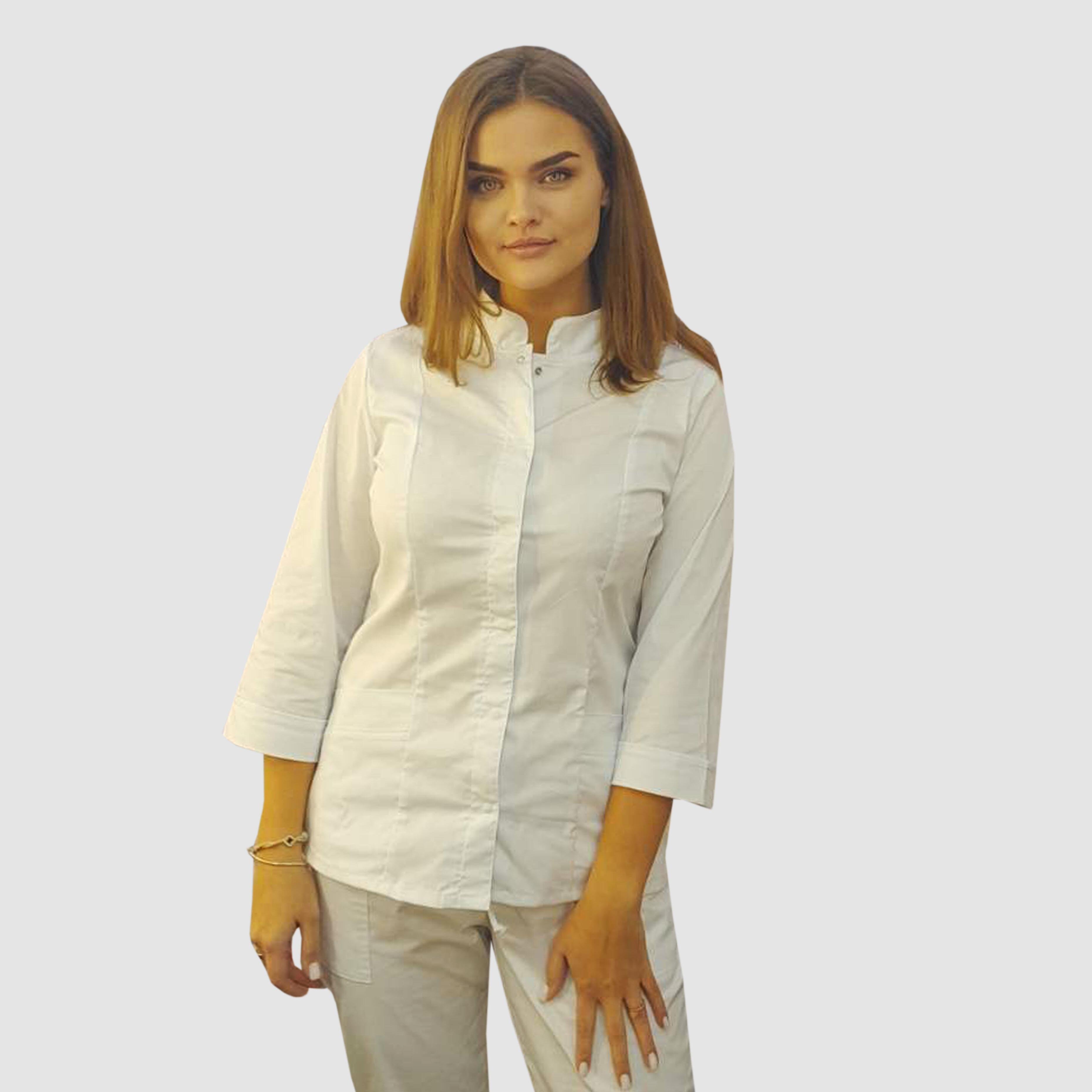 Nibano Women's Quarter Sleeve Beauty Tunic White