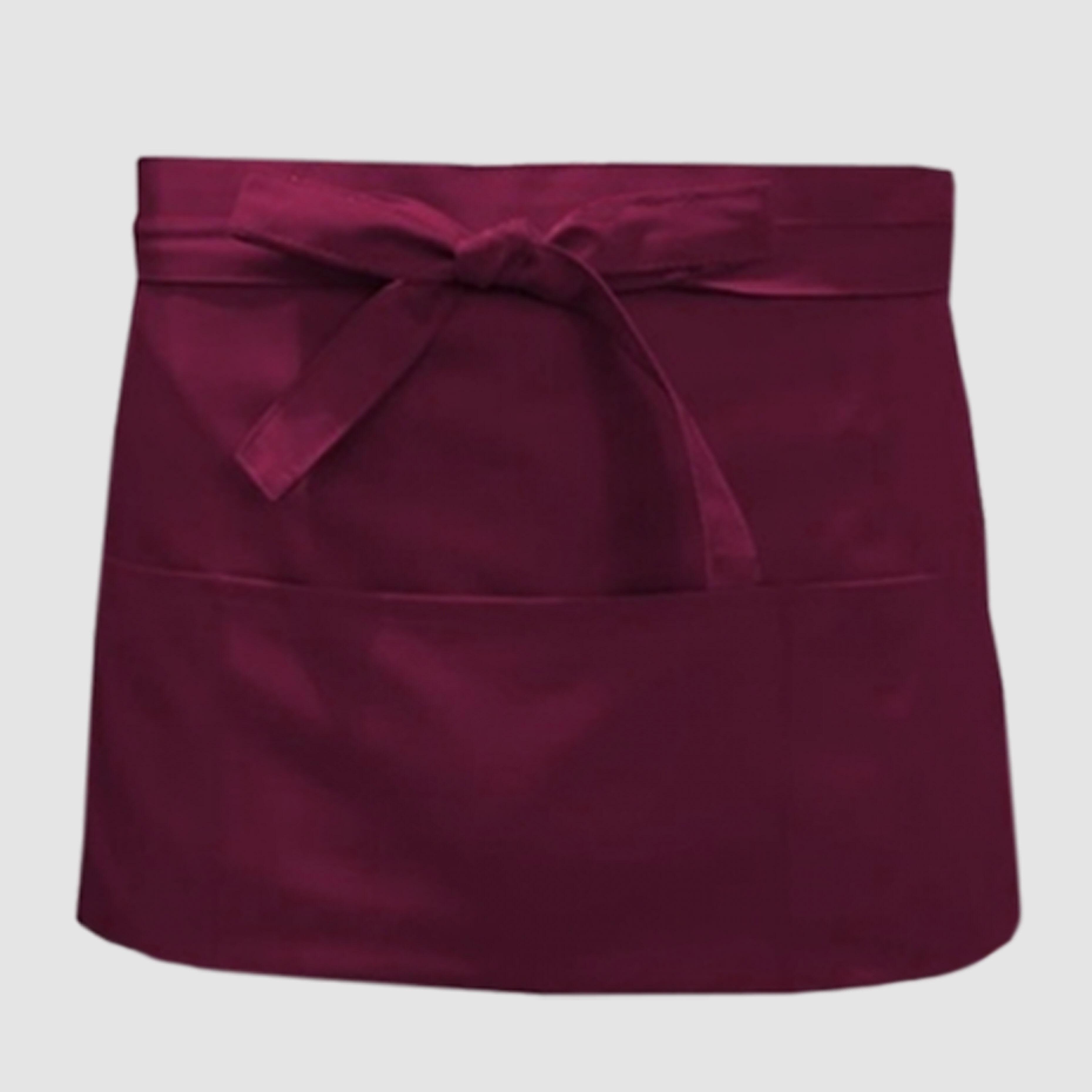 Nibano short waist apron with pockets Burgundy
