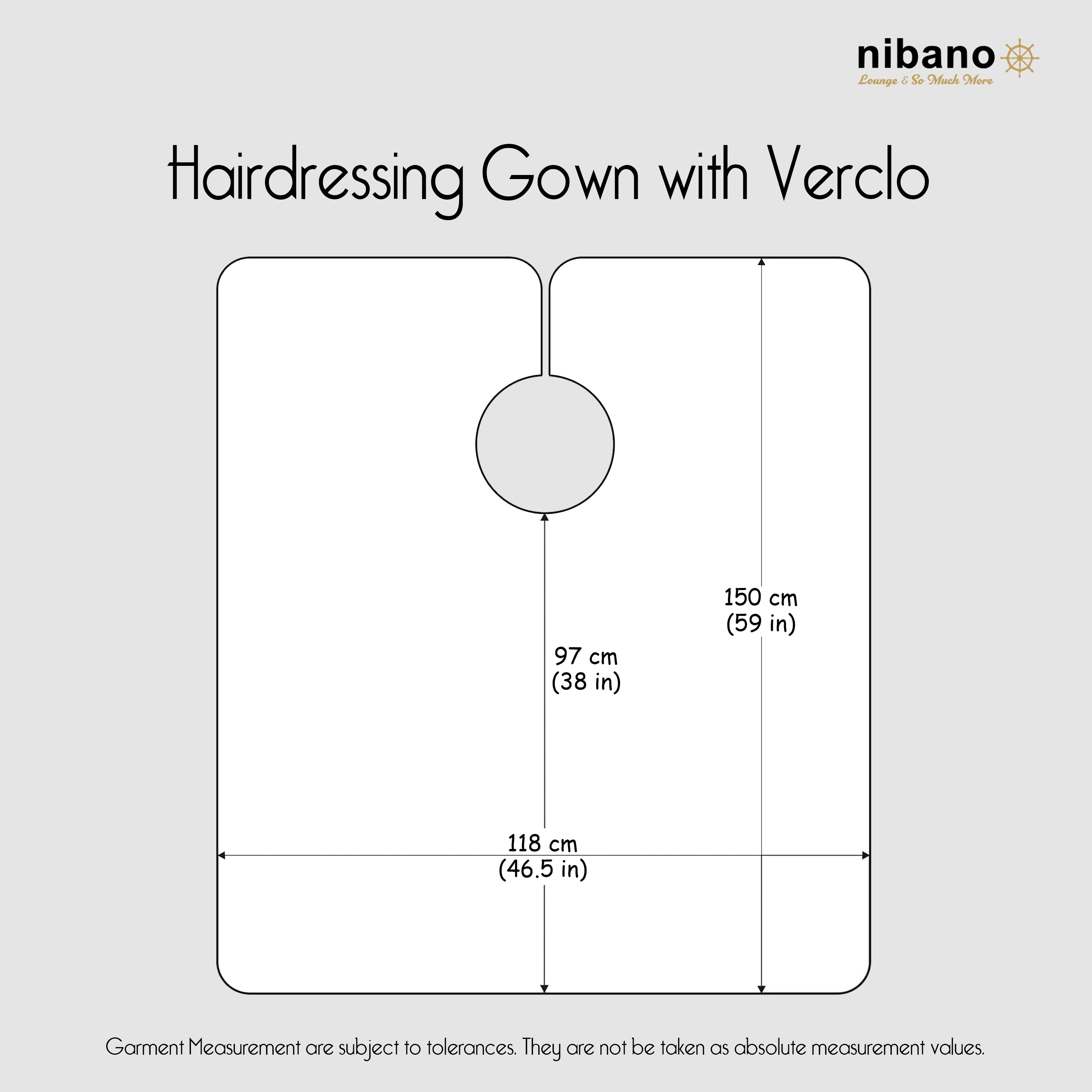 Nibano Hairdressing Gown Olive size chart