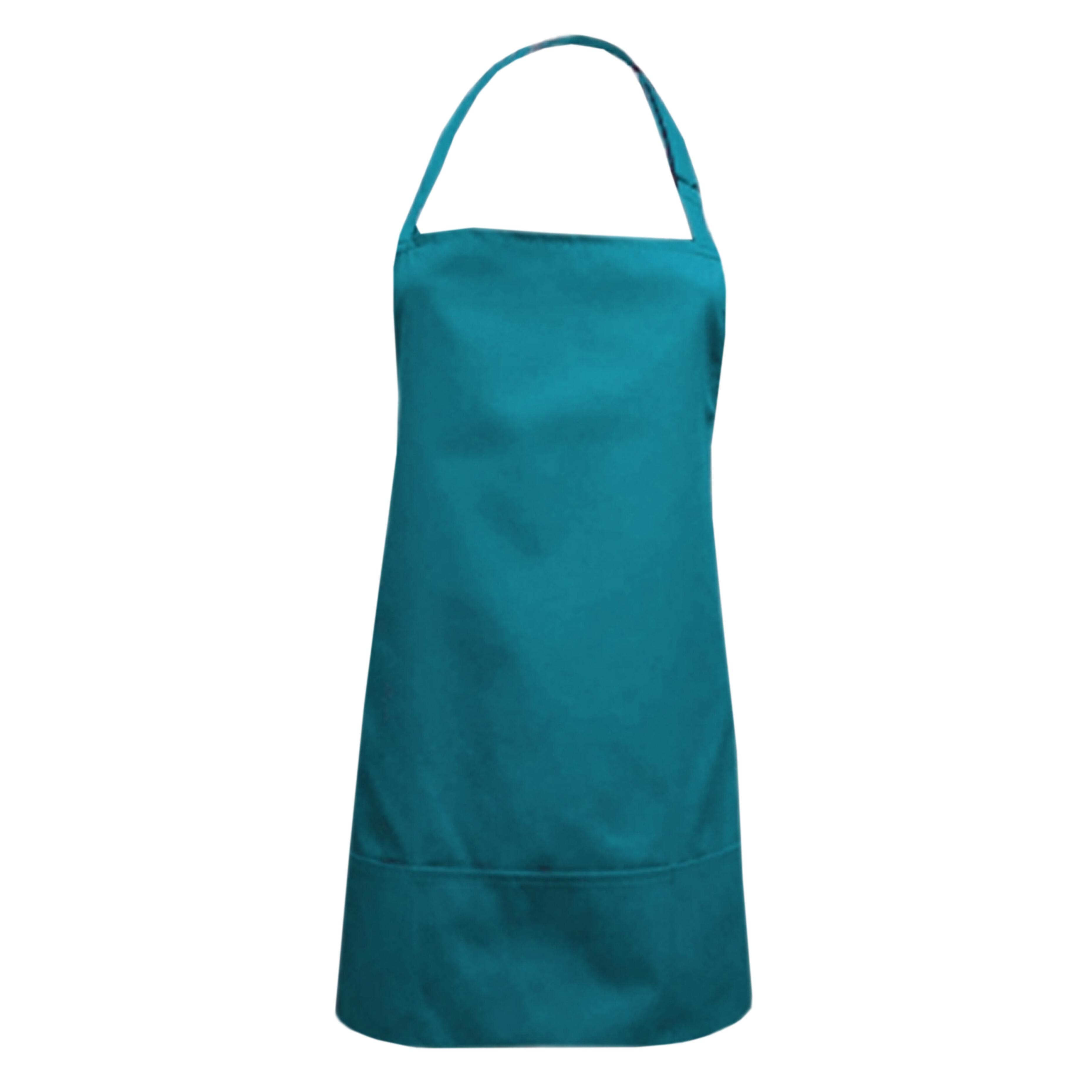 Teal Short Bib Apron with 3 Pockets