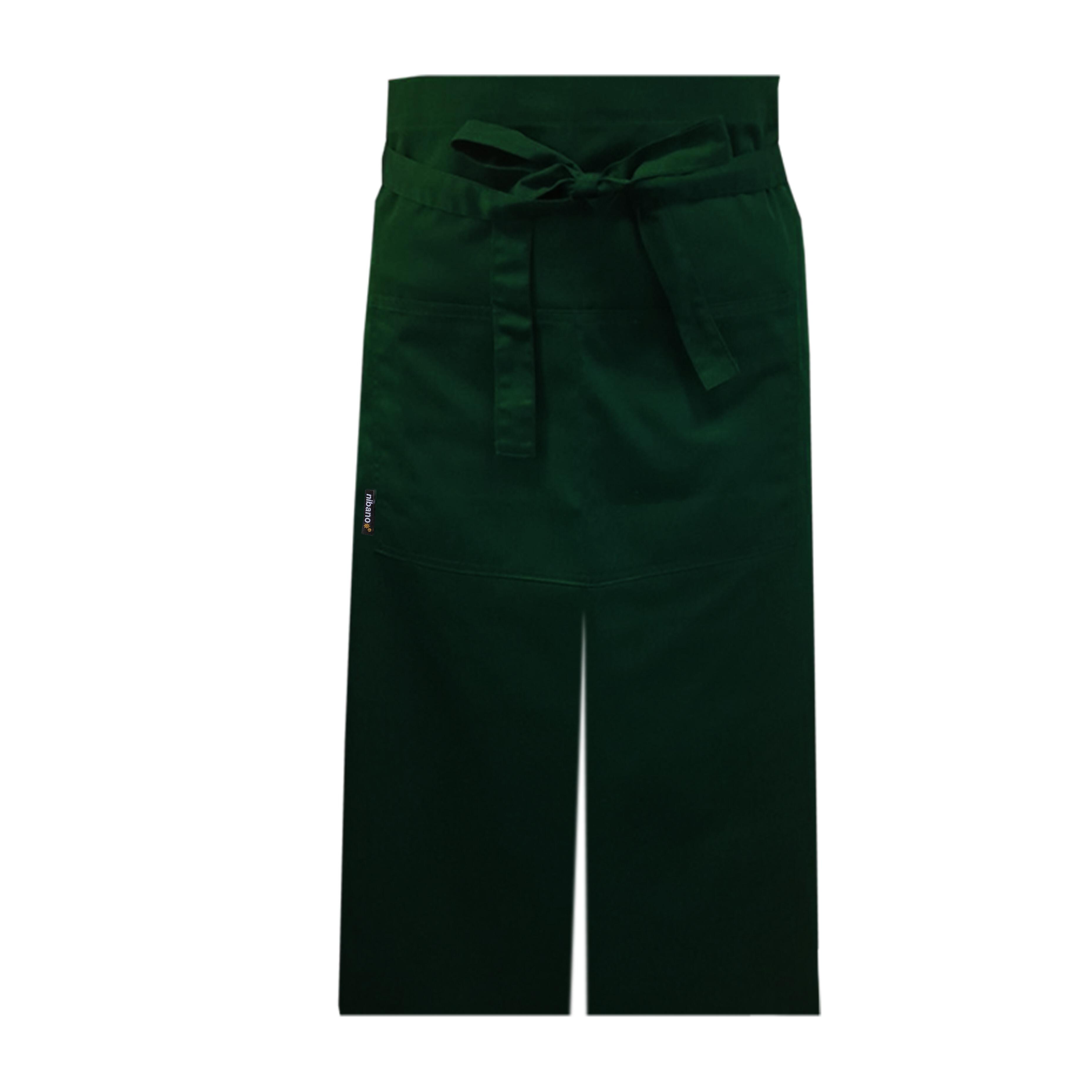 Long Waist Split Leg Apron Bottle Green for cook