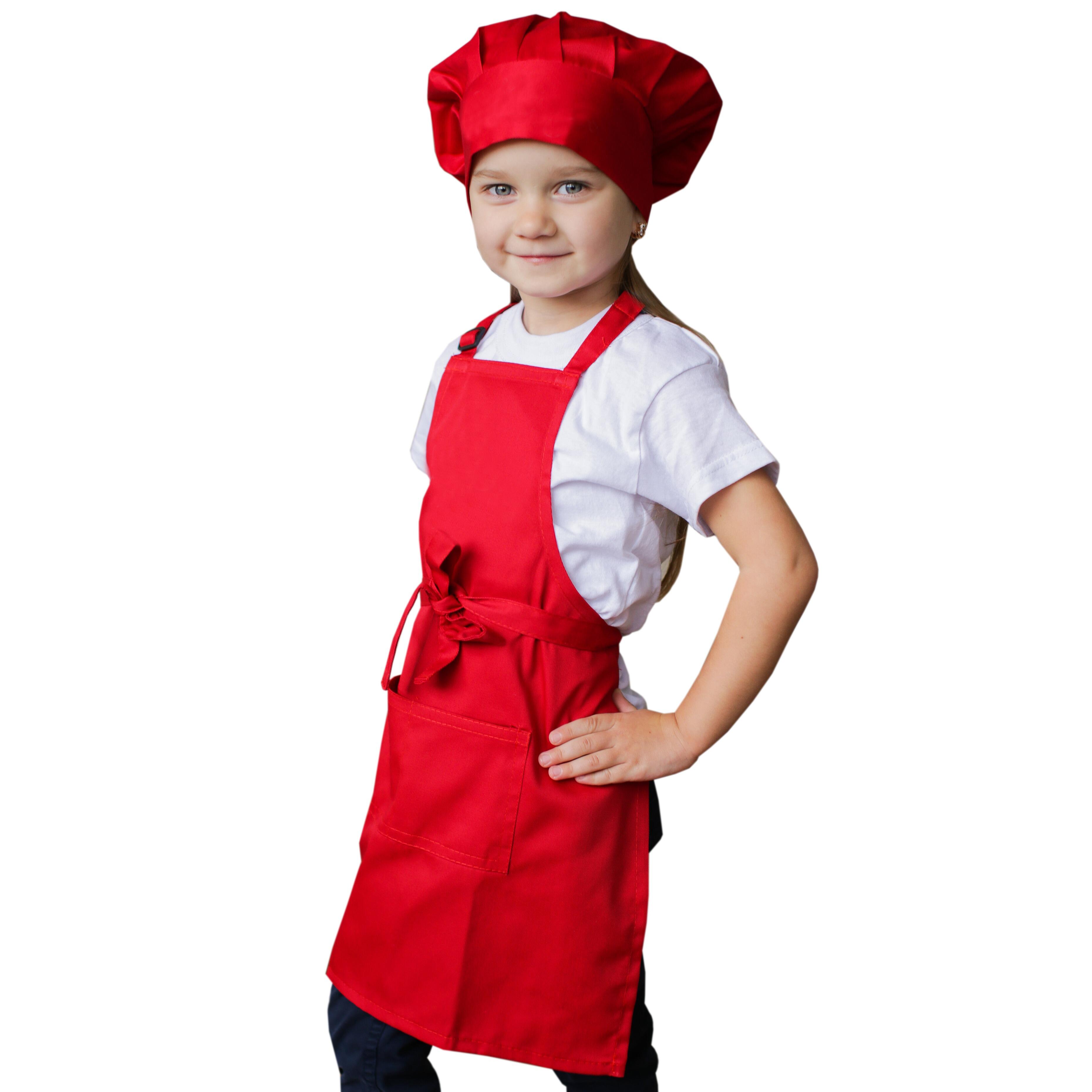 Nibano  Kids Apron with Pockets Red