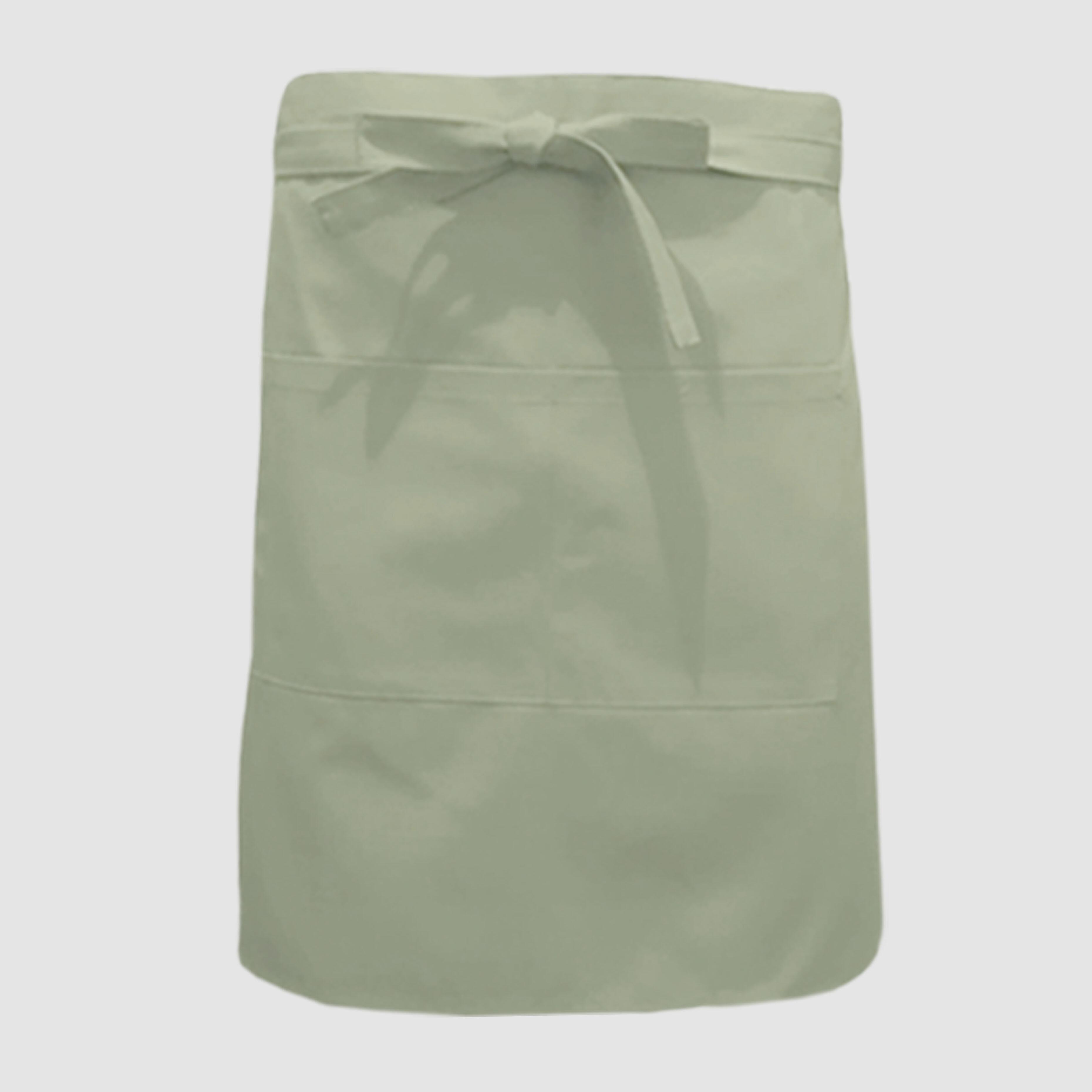 Nibano mid length waist apron with pockets pistachio