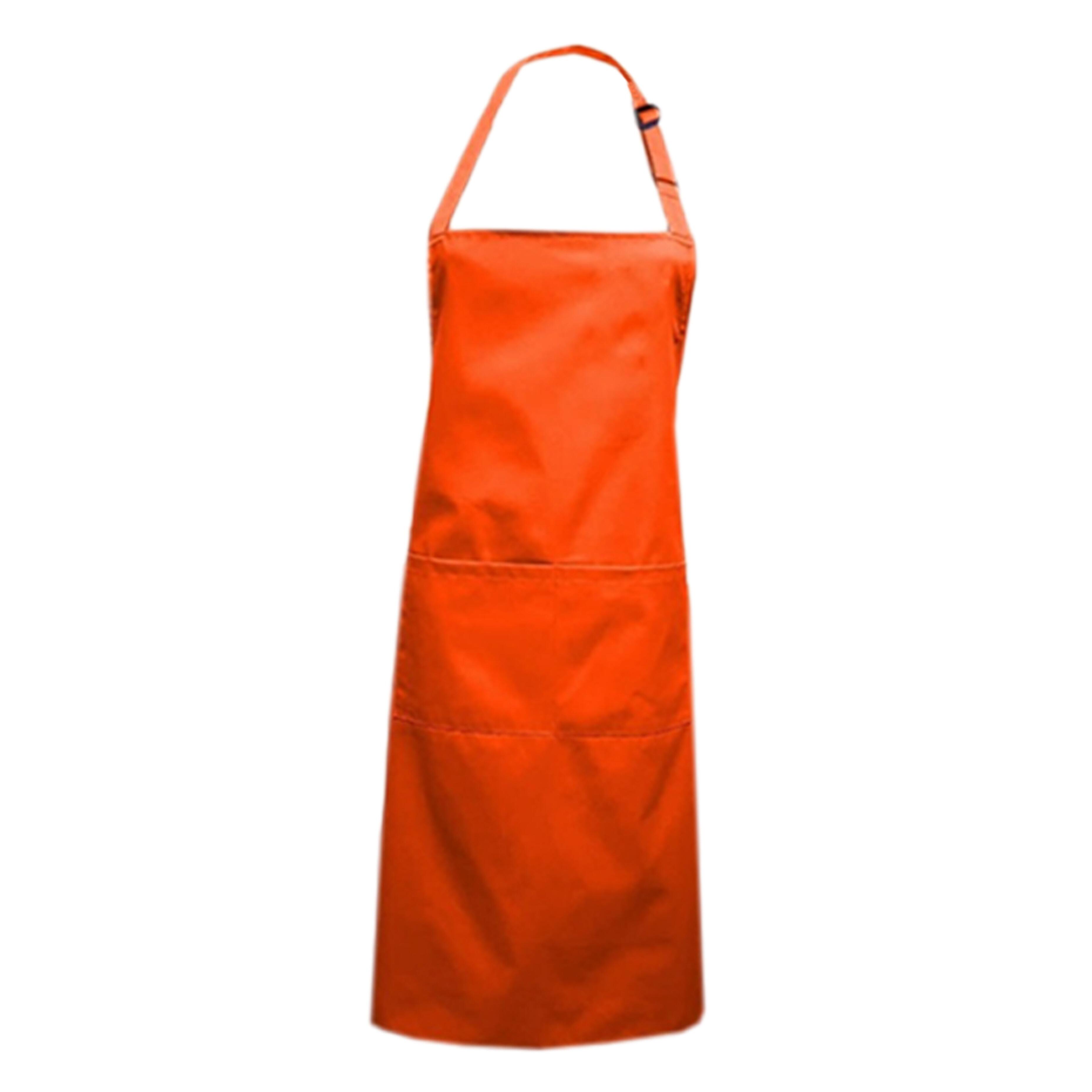 Classic Bib Apron Orange with pockets