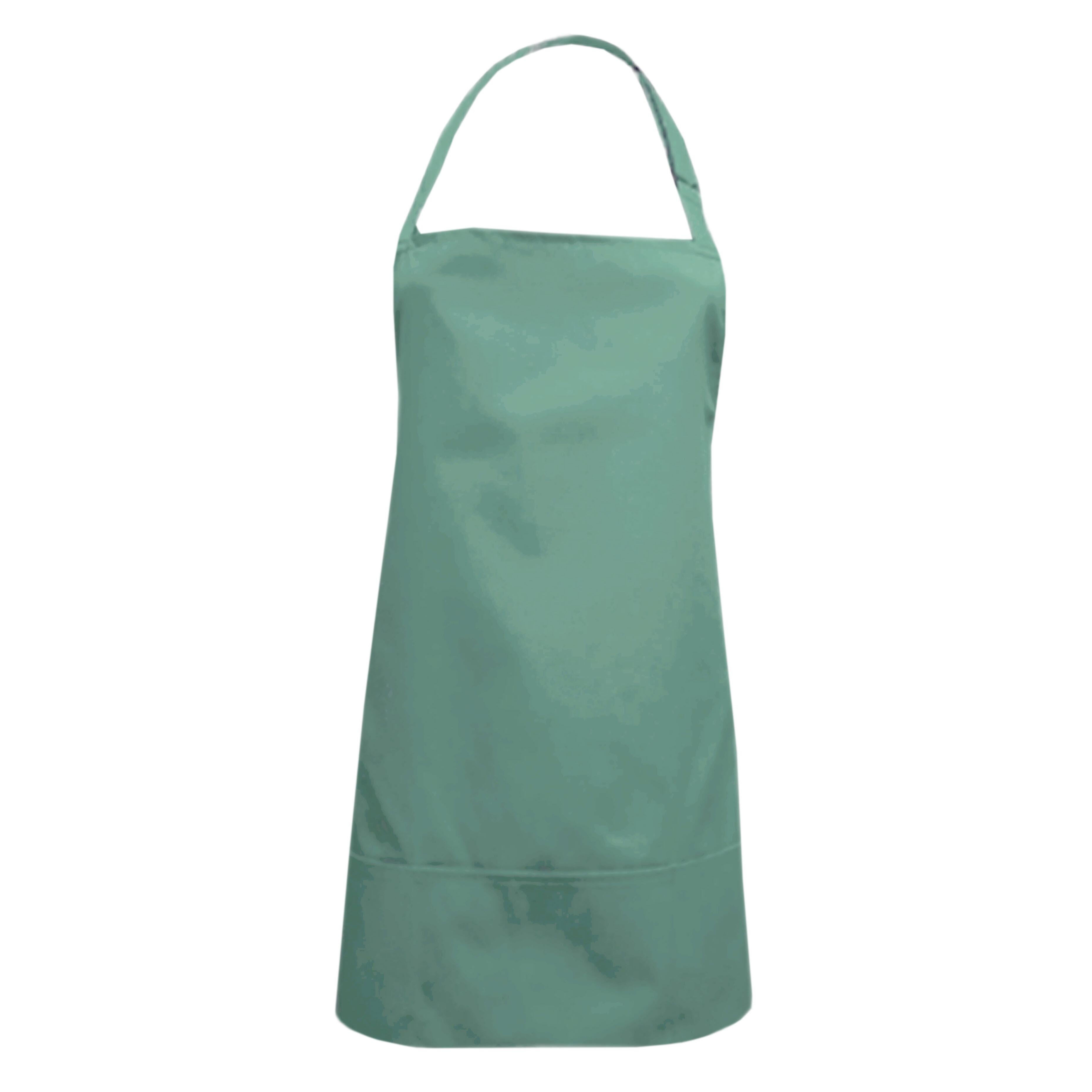 Personalised short waterproof hairdressing apron Sage