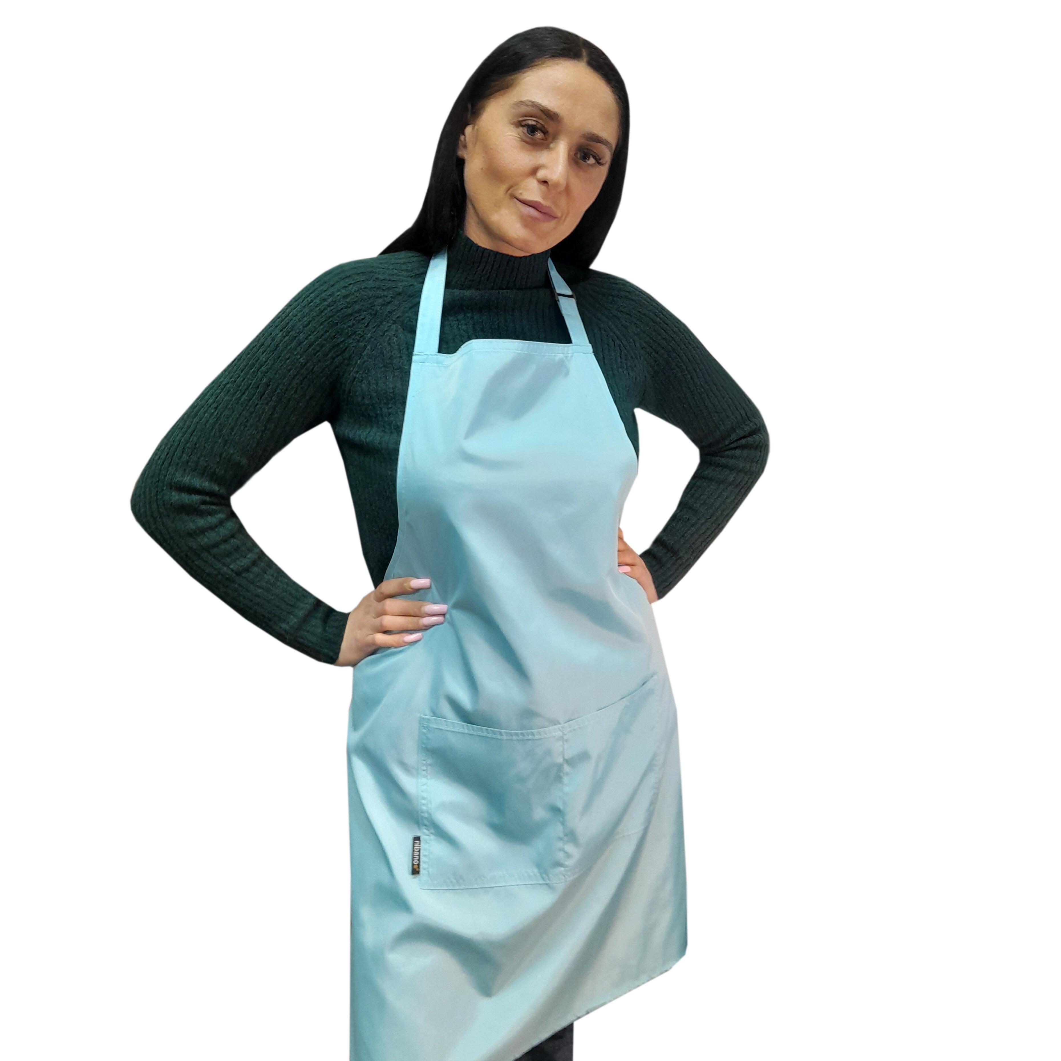 Custom hairdressing apron aqua blue