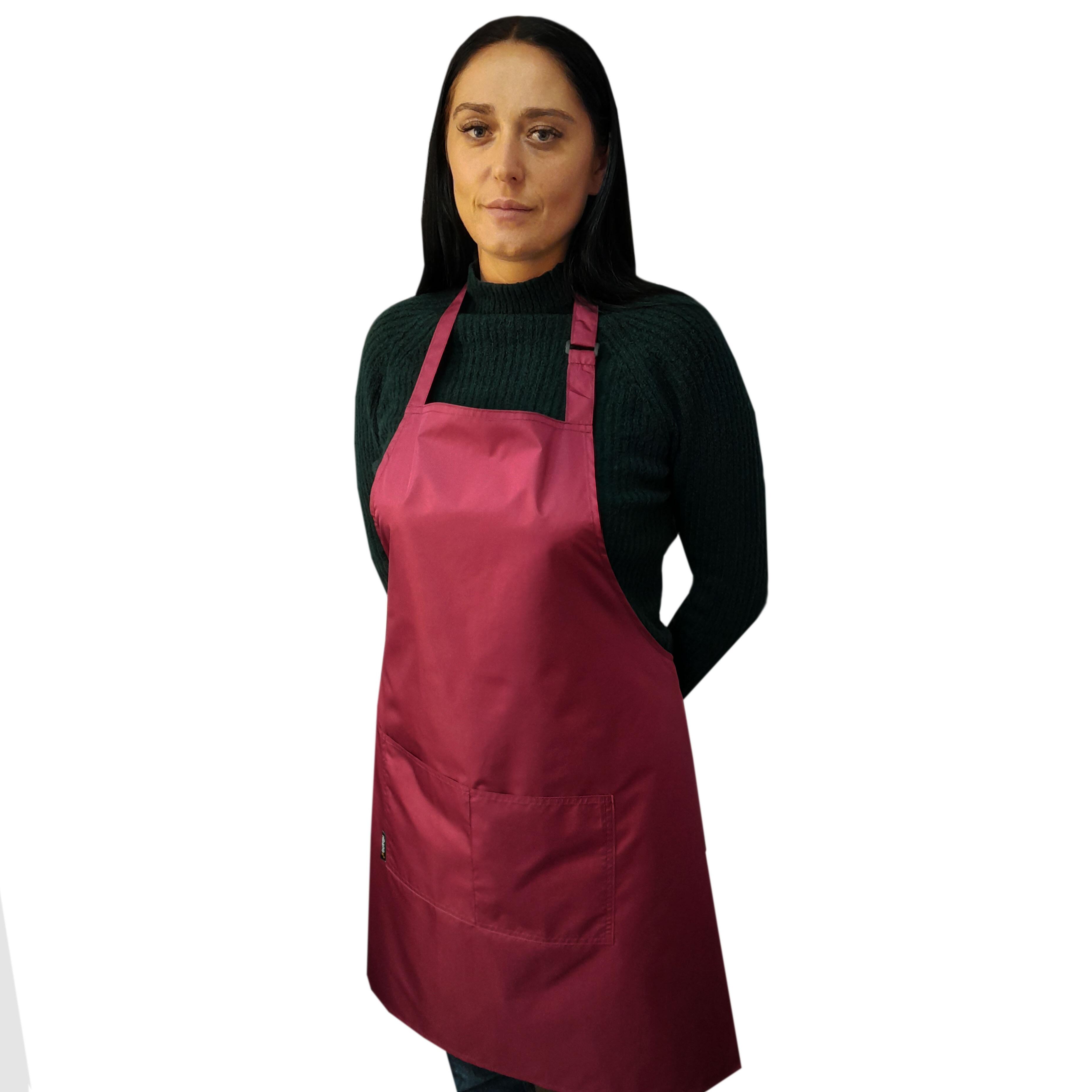 Waterproof apron with pockets burgundy